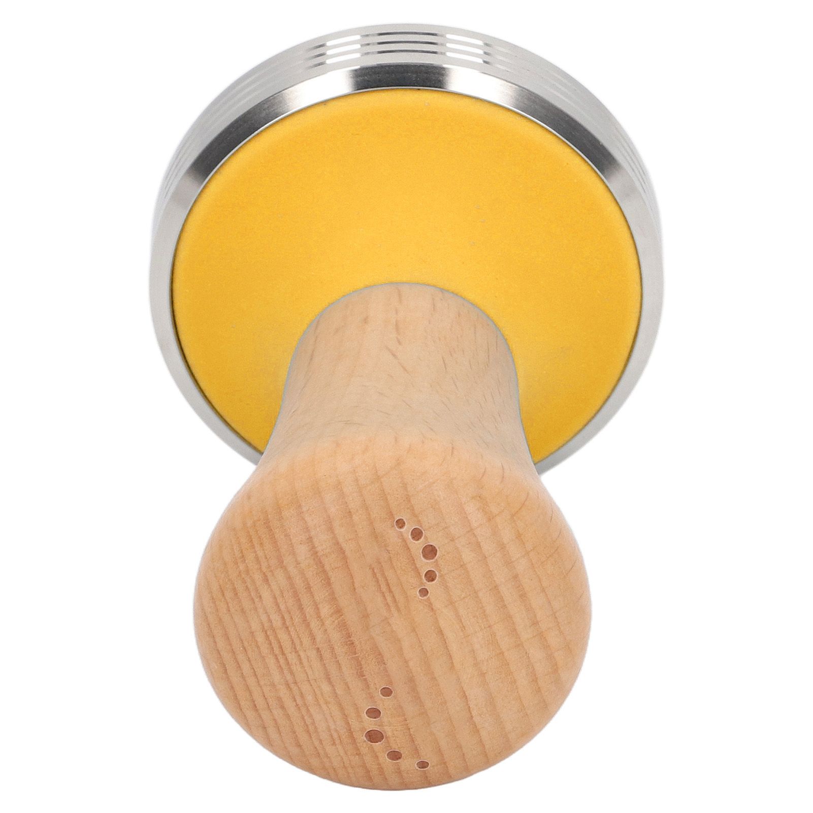 Wooden Coffee Tamper Food Grade Rustproof Easy To Clean Heavy Duty Coffee Tamper with Ergonomic Handle for Baristas Yellow 51mm/2.0in - Image 5