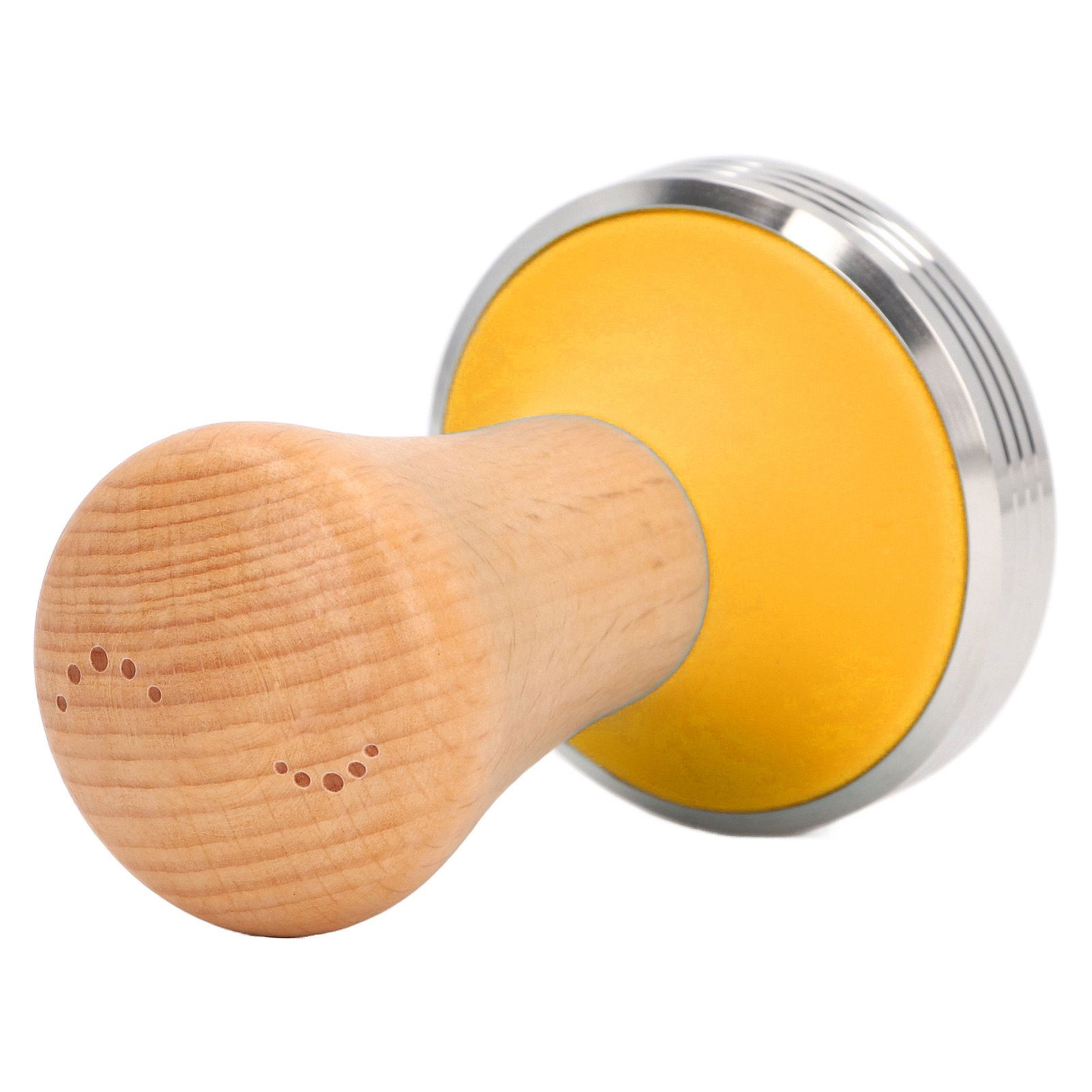 Wooden Coffee Tamper Food Grade Rustproof Easy To Clean Heavy Duty Coffee Tamper with Ergonomic Handle for Baristas Yellow 51mm/2.0in - Image 7