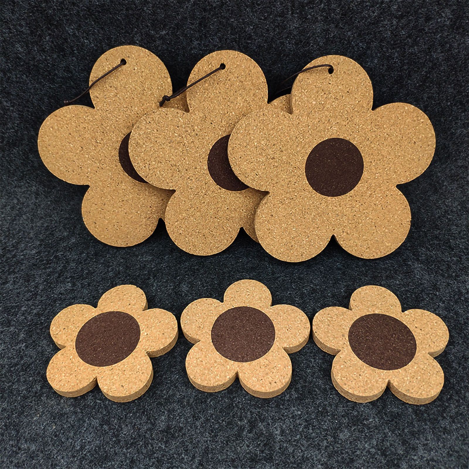 Flower Wooden Coaster Nordic Style Flower Shape Cork Coaster Kitchen Insulation Mat Dining Table Mat S - Image 3