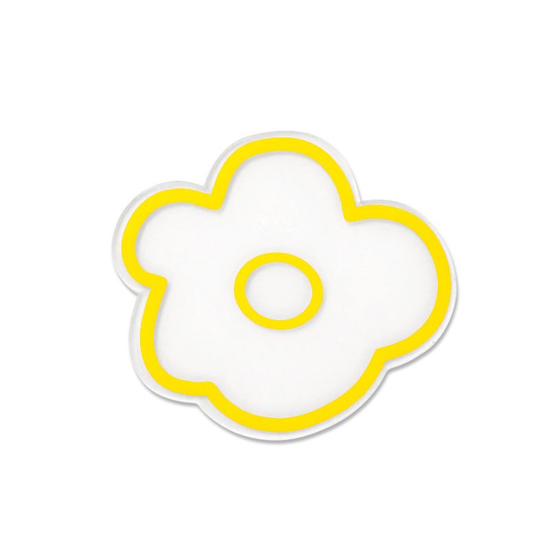 Acrylic Flower Coaster Heat Insulation Cute Flower Transparent Stable NonslipAcrylic Coasters Yellow - Image 1
