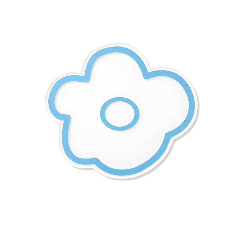 Acrylic Flower Coaster Heat Insulation Cute Flower Transparent Stable NonslipAcrylic Coasters Blue - Image 1