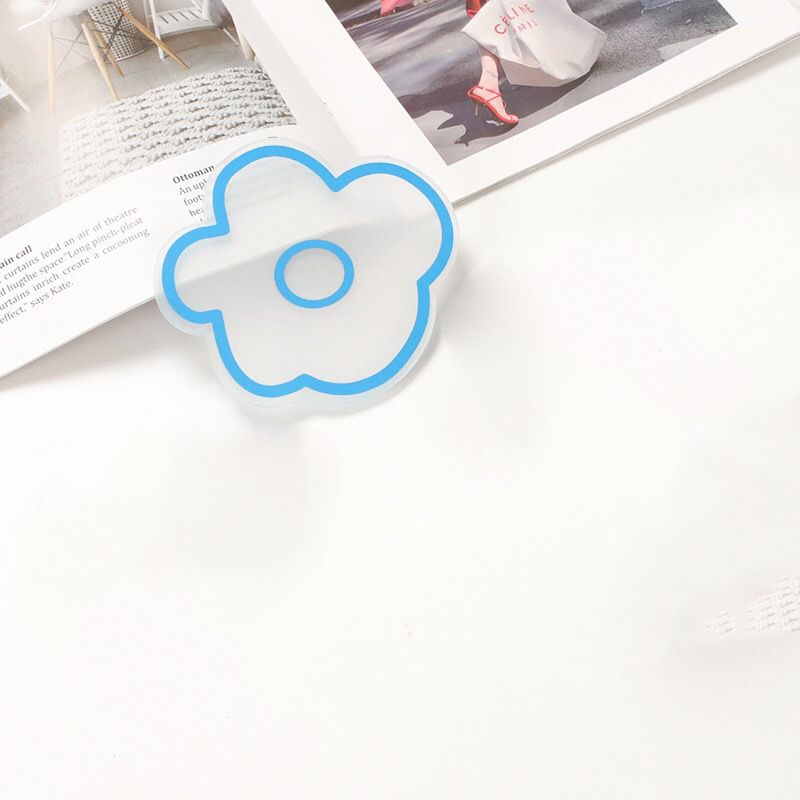Acrylic Flower Coaster Heat Insulation Cute Flower Transparent Stable NonslipAcrylic Coasters Blue - Image 4