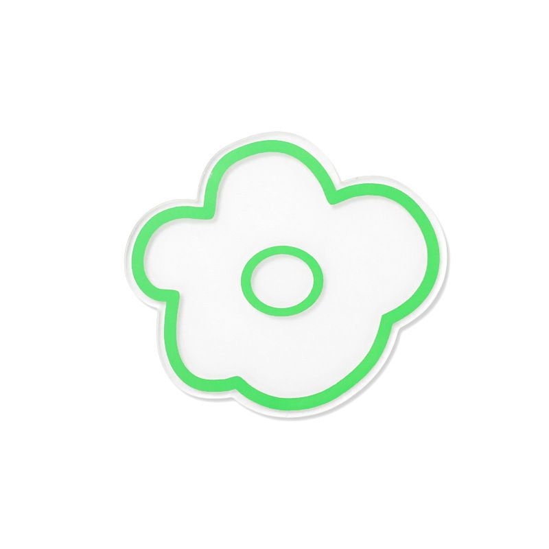 Acrylic Flower Coaster Heat Insulation Cute Flower Transparent Stable NonslipAcrylic Coasters Green - Image 1
