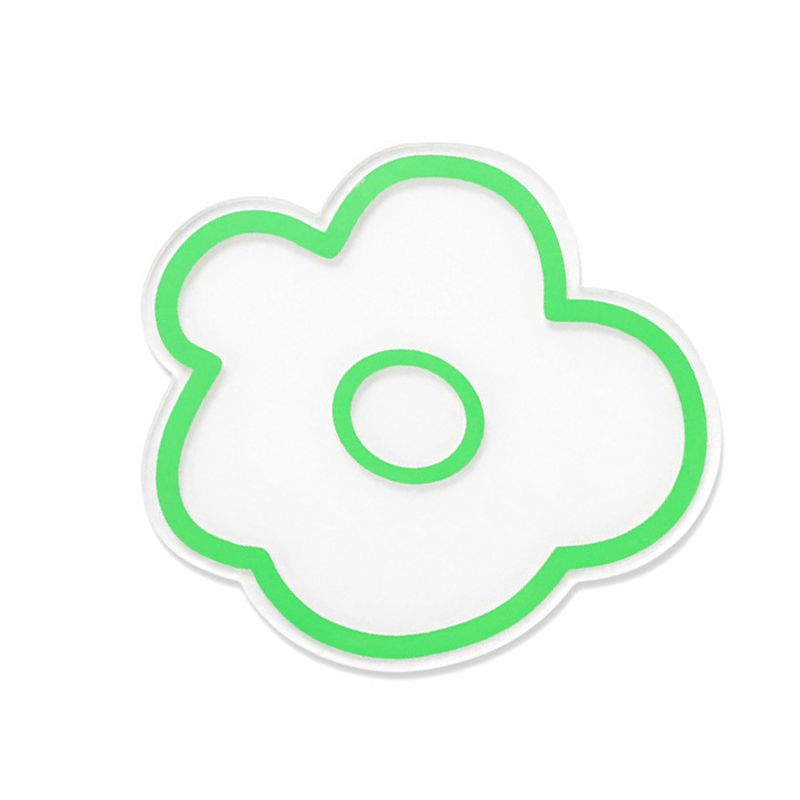 Acrylic Flower Coaster Heat Insulation Cute Flower Transparent Stable NonslipAcrylic Coasters Green - Image 3