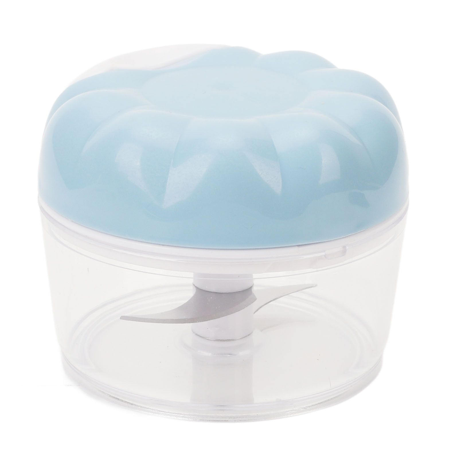 Garlic Chopper Manual Mini Safe Multipurpose Transparent Garlic Mincer with Drawstring for Kitchen Blue - Image 3