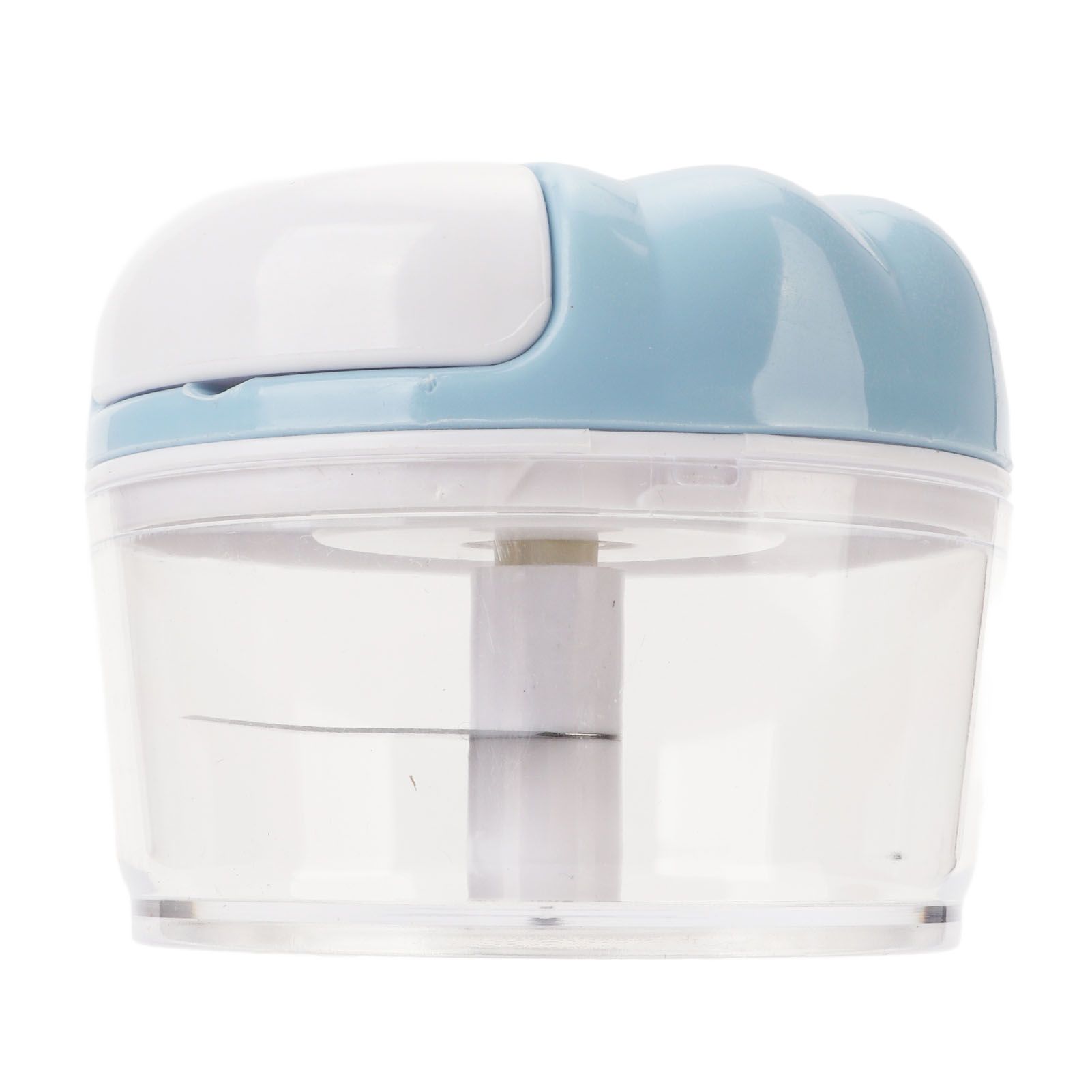 Garlic Chopper Manual Mini Safe Multipurpose Transparent Garlic Mincer with Drawstring for Kitchen Blue - Image 5