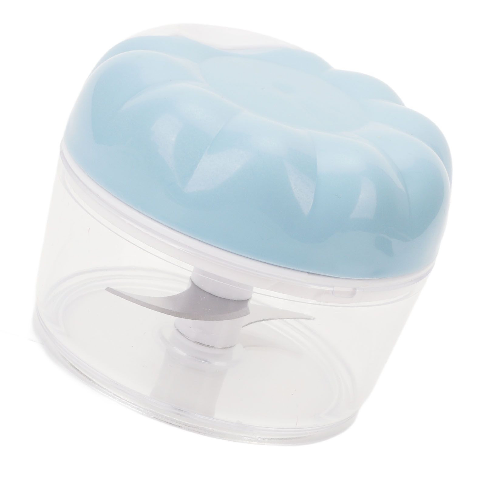 Garlic Chopper Manual Mini Safe Multipurpose Transparent Garlic Mincer with Drawstring for Kitchen Blue - Image 7