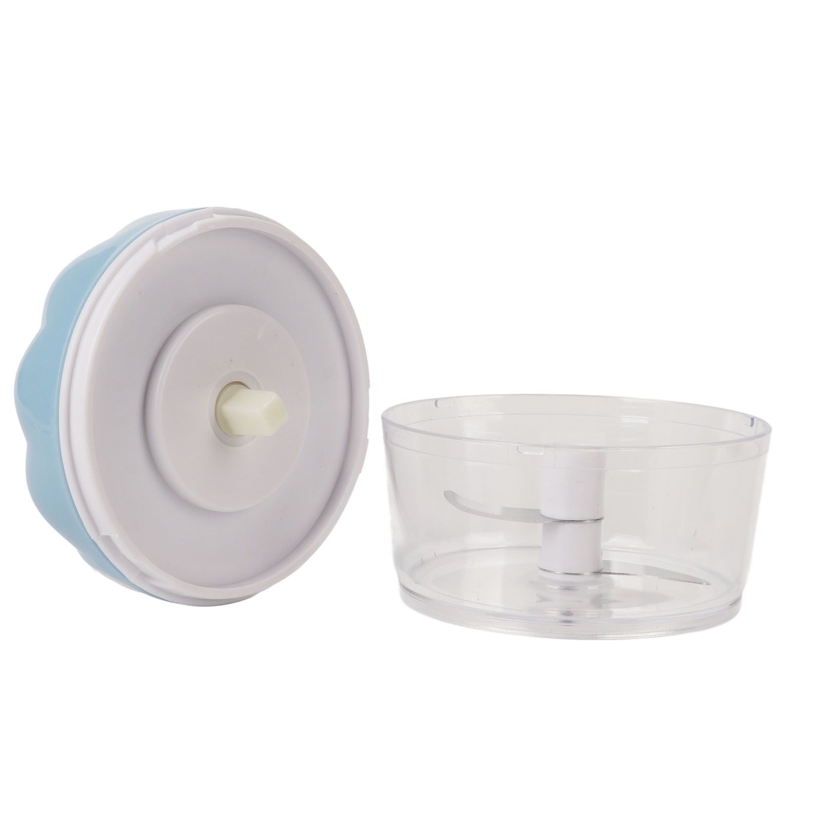 Garlic Chopper Manual Mini Safe Multipurpose Transparent Garlic Mincer with Drawstring for Kitchen Blue - Image 8