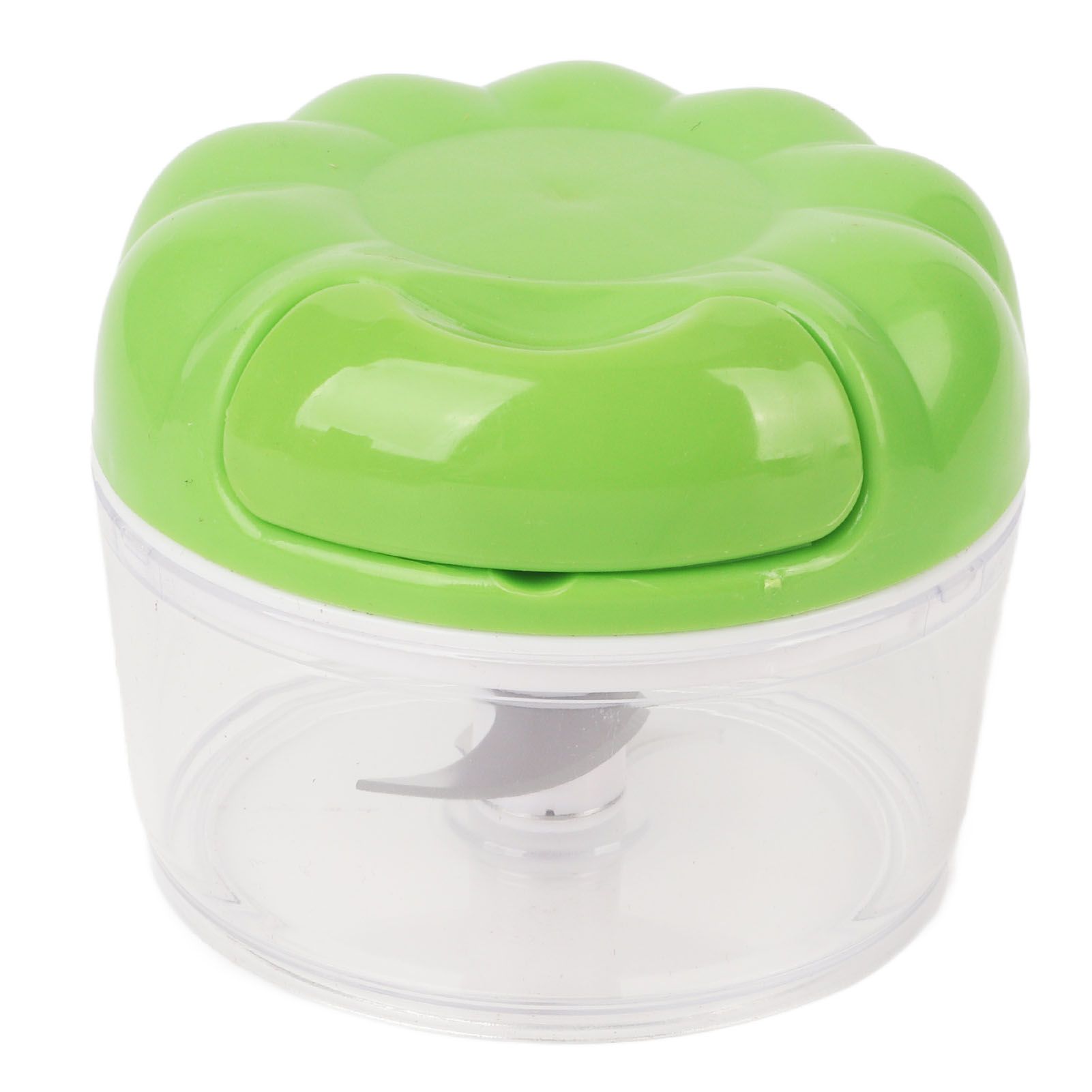 Garlic Chopper Manual Mini Safe Multipurpose Transparent Garlic Mincer with Drawstring for Kitchen Green - Image 1