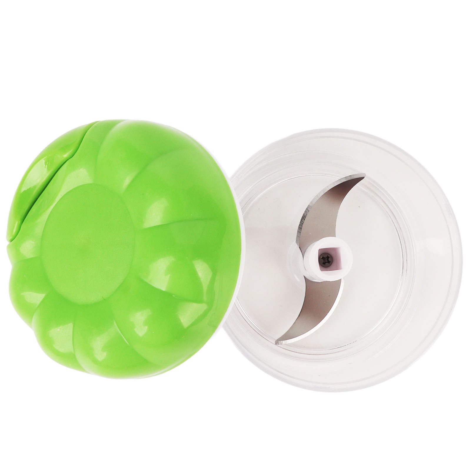 Garlic Chopper Manual Mini Safe Multipurpose Transparent Garlic Mincer with Drawstring for Kitchen Green - Image 5