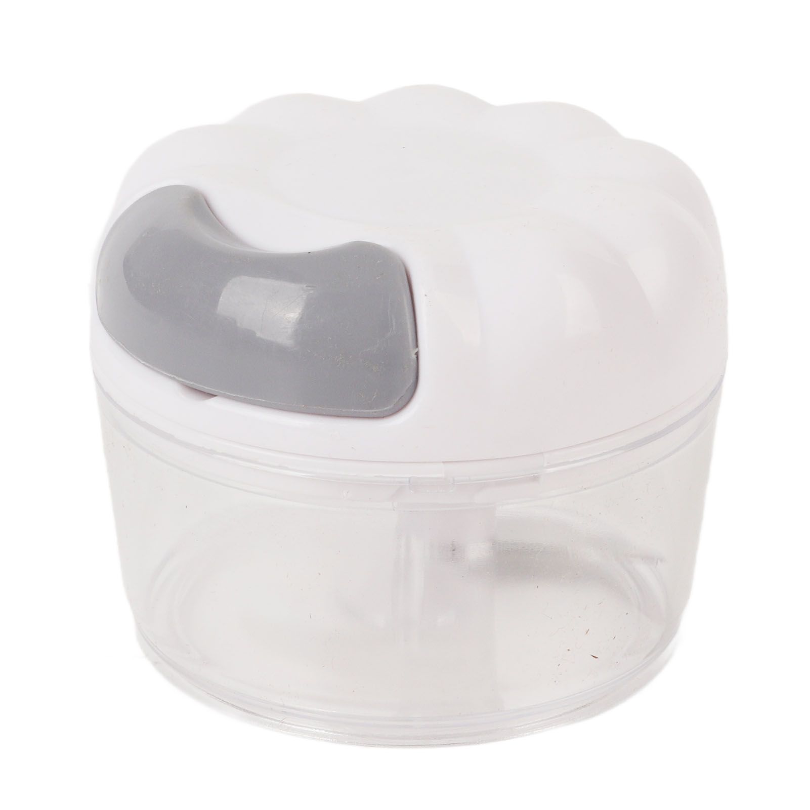 Garlic Chopper Manual Mini Safe Multipurpose Transparent Garlic Mincer with Drawstring for Kitchen White - Image 1