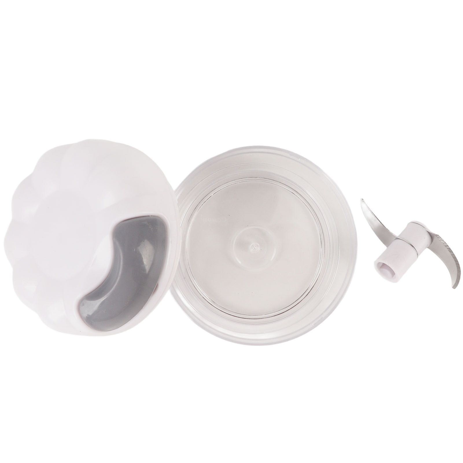 Garlic Chopper Manual Mini Safe Multipurpose Transparent Garlic Mincer with Drawstring for Kitchen White - Image 6