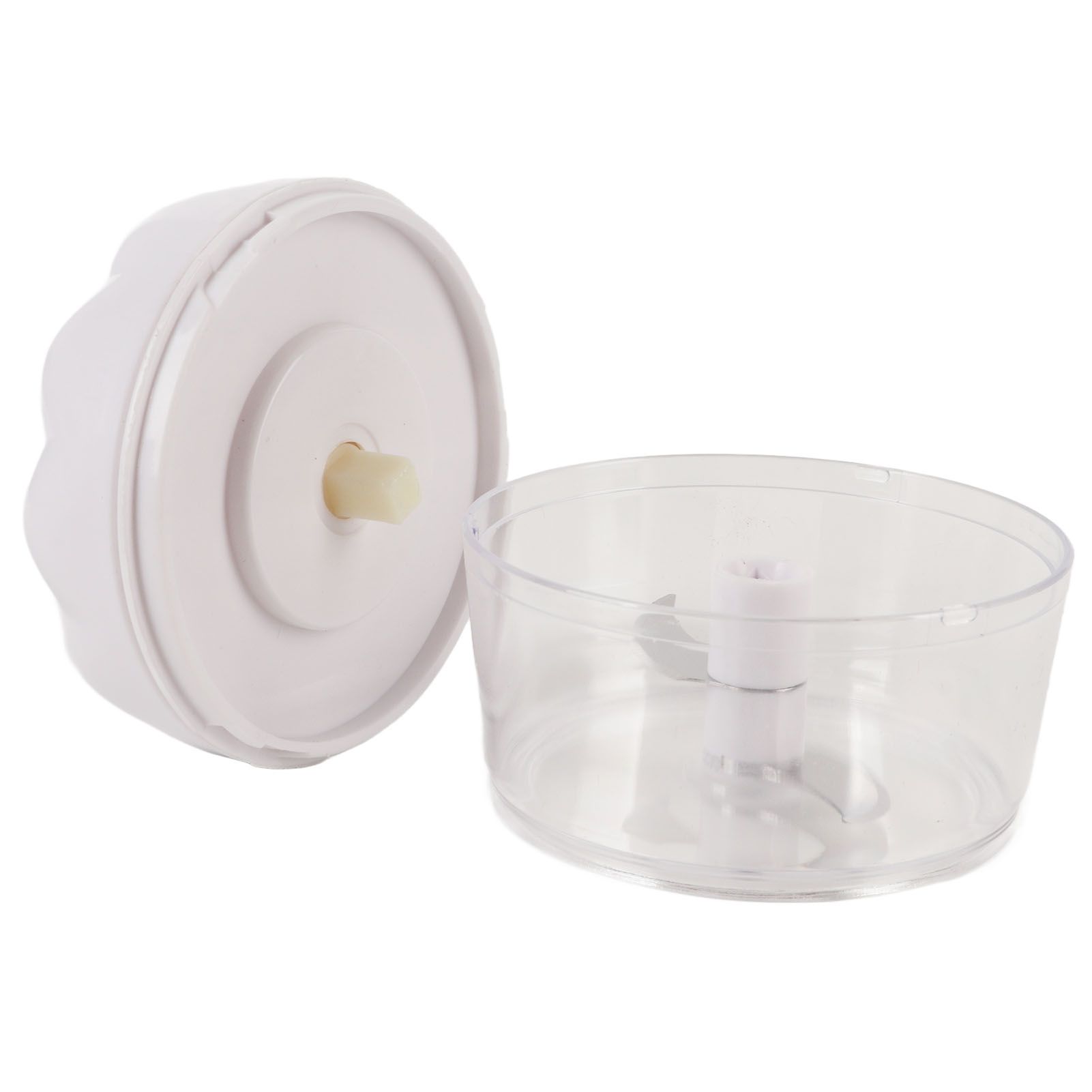 Garlic Chopper Manual Mini Safe Multipurpose Transparent Garlic Mincer with Drawstring for Kitchen White - Image 7