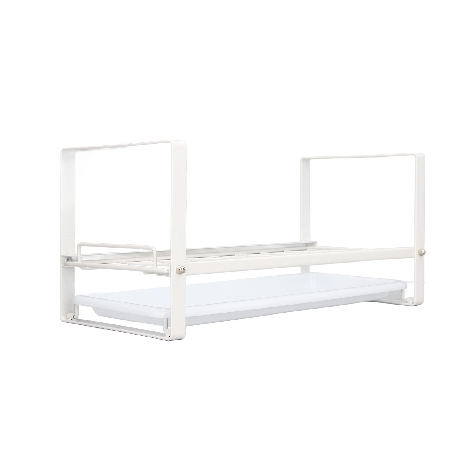 Kitchen Cabinet Storage Shelf Rack Bowls Dishes Plates Drainboard Holder Rustproof Nonslip for Counter Cupboard Pantry White - Image 7