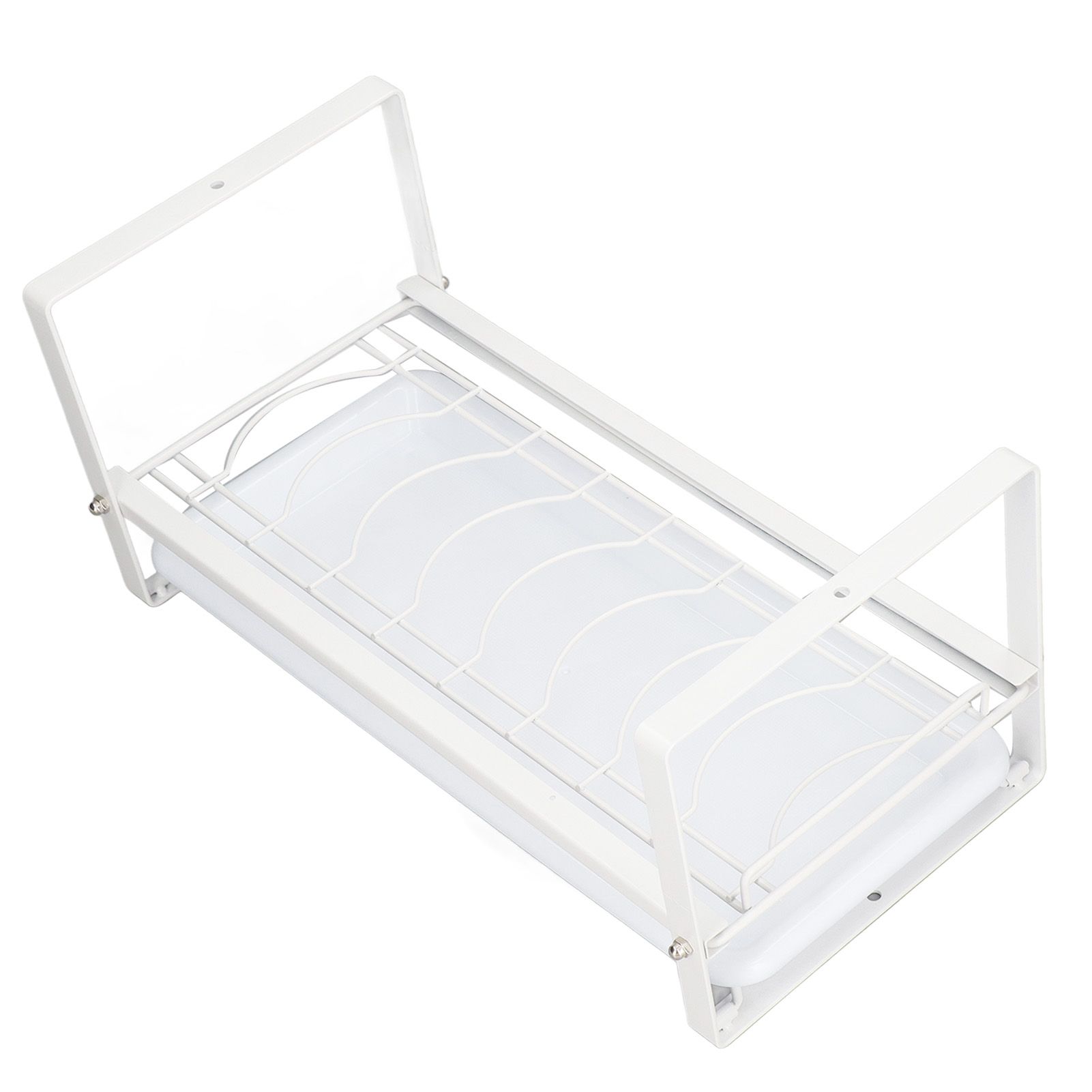 Kitchen Cabinet Storage Shelf Rack Bowls Dishes Plates Drainboard Holder Rustproof Nonslip for Counter Cupboard Pantry White - Image 8