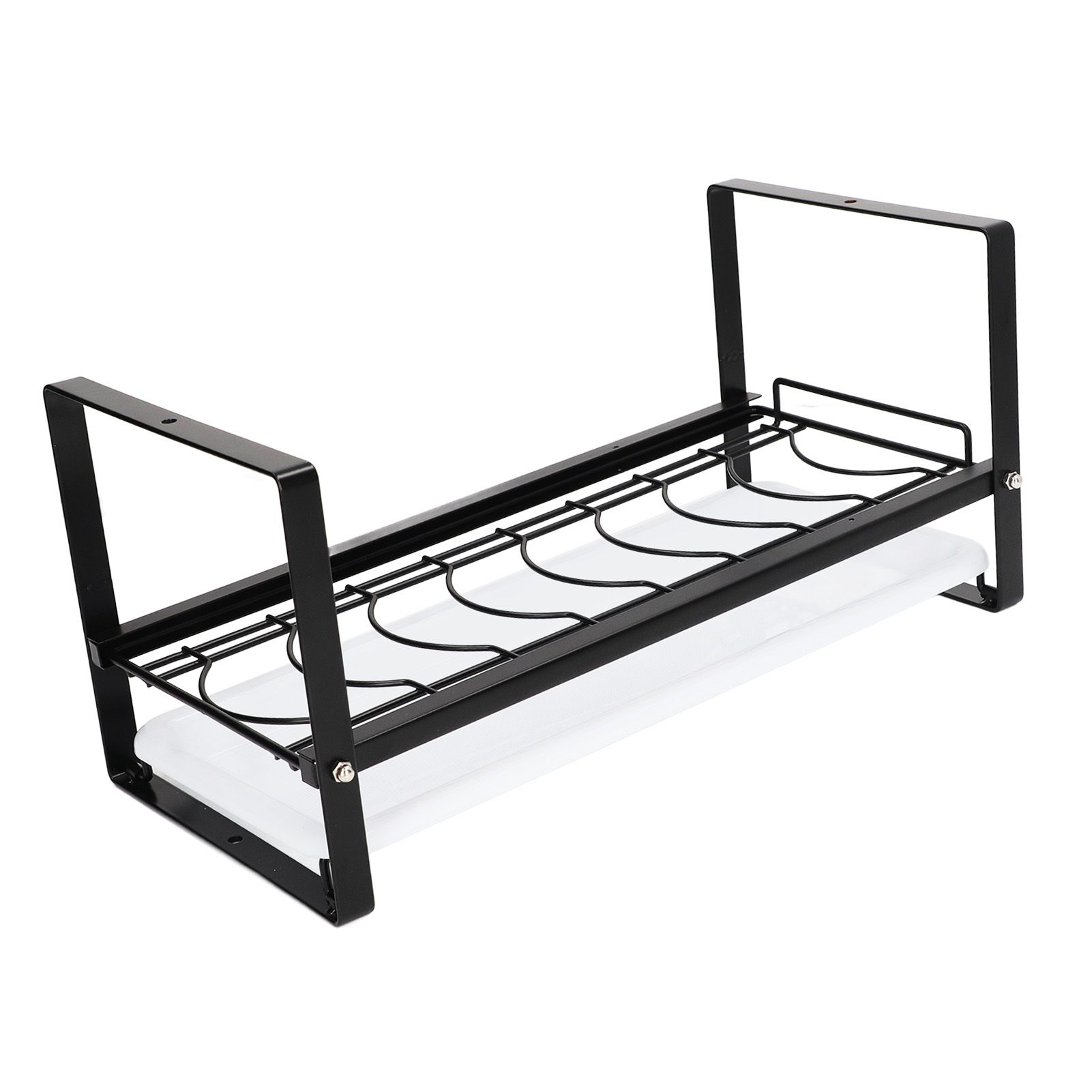 Kitchen Cabinet Storage Shelf Rack Bowls Dishes Plates Drainboard Holder Rustproof Nonslip for Counter Cupboard Pantry Black - Image 7