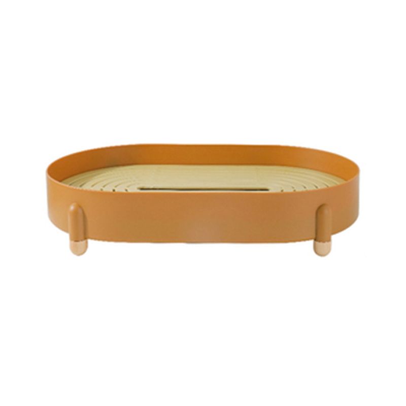 Tea Tray Simple Double Layer Pure Color Uniform Draining Holes Detachable Design Plastic Tea Tray Serving Brown - Image 1