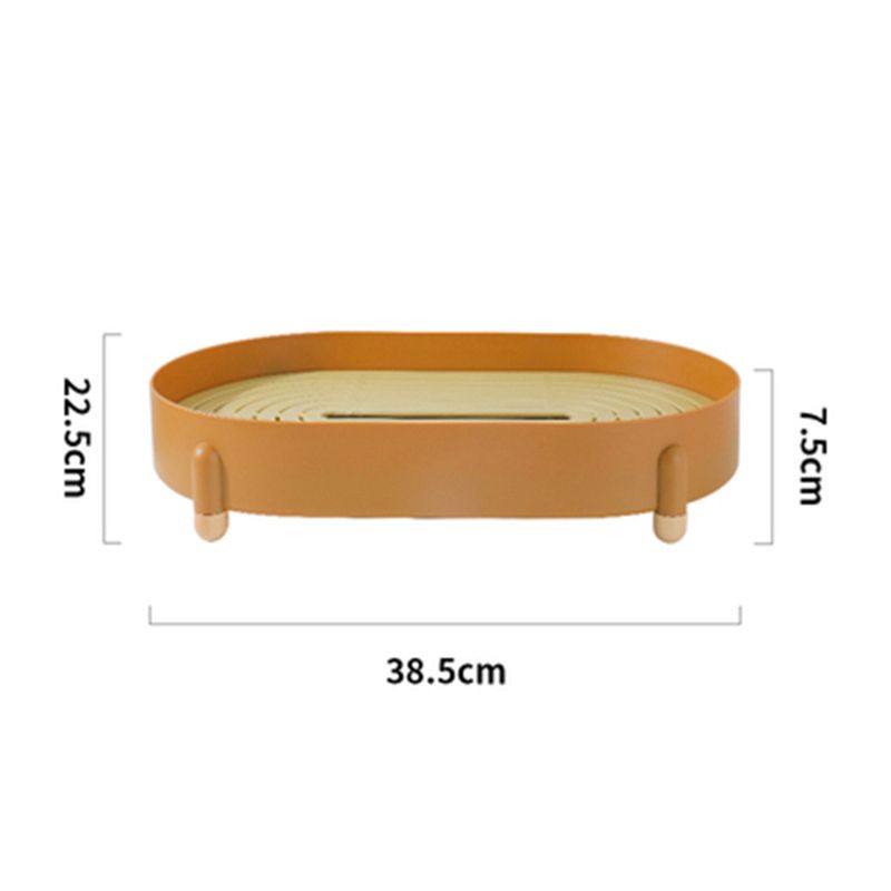 Tea Tray Simple Double Layer Pure Color Uniform Draining Holes Detachable Design Plastic Tea Tray Serving Brown - Image 5