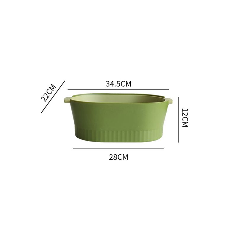 Drain Colander Double Layer Detachable Increased Deepened Capacity Plastic Colander Strainer Set for Kitchen Green Large - Image 5