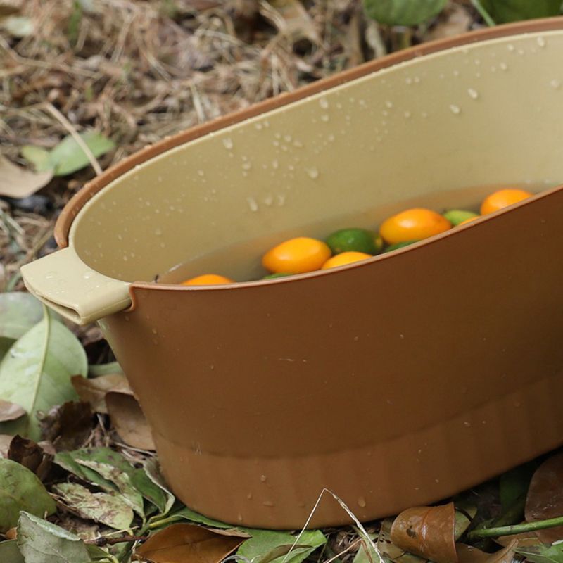 Drain Colander Double Layer Detachable Increased Deepened Capacity Plastic Colander Strainer Set for Kitchen Brown Large - Image 2