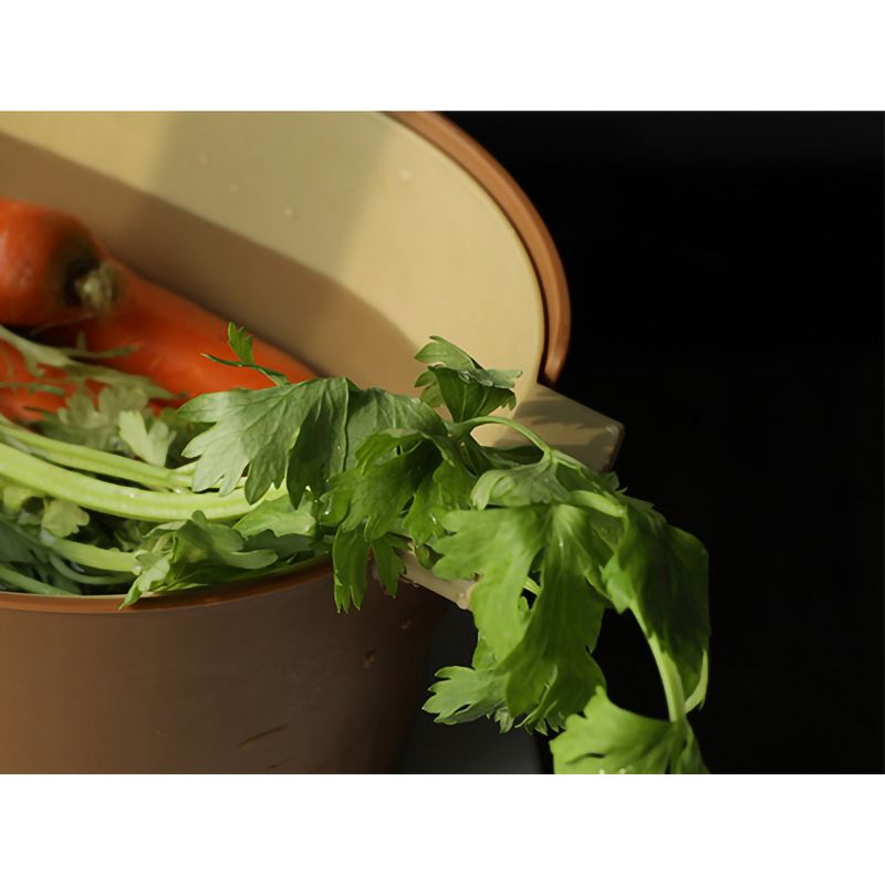 Drain Colander Double Layer Detachable Increased Deepened Capacity Plastic Colander Strainer Set for Kitchen Brown Large - Image 5