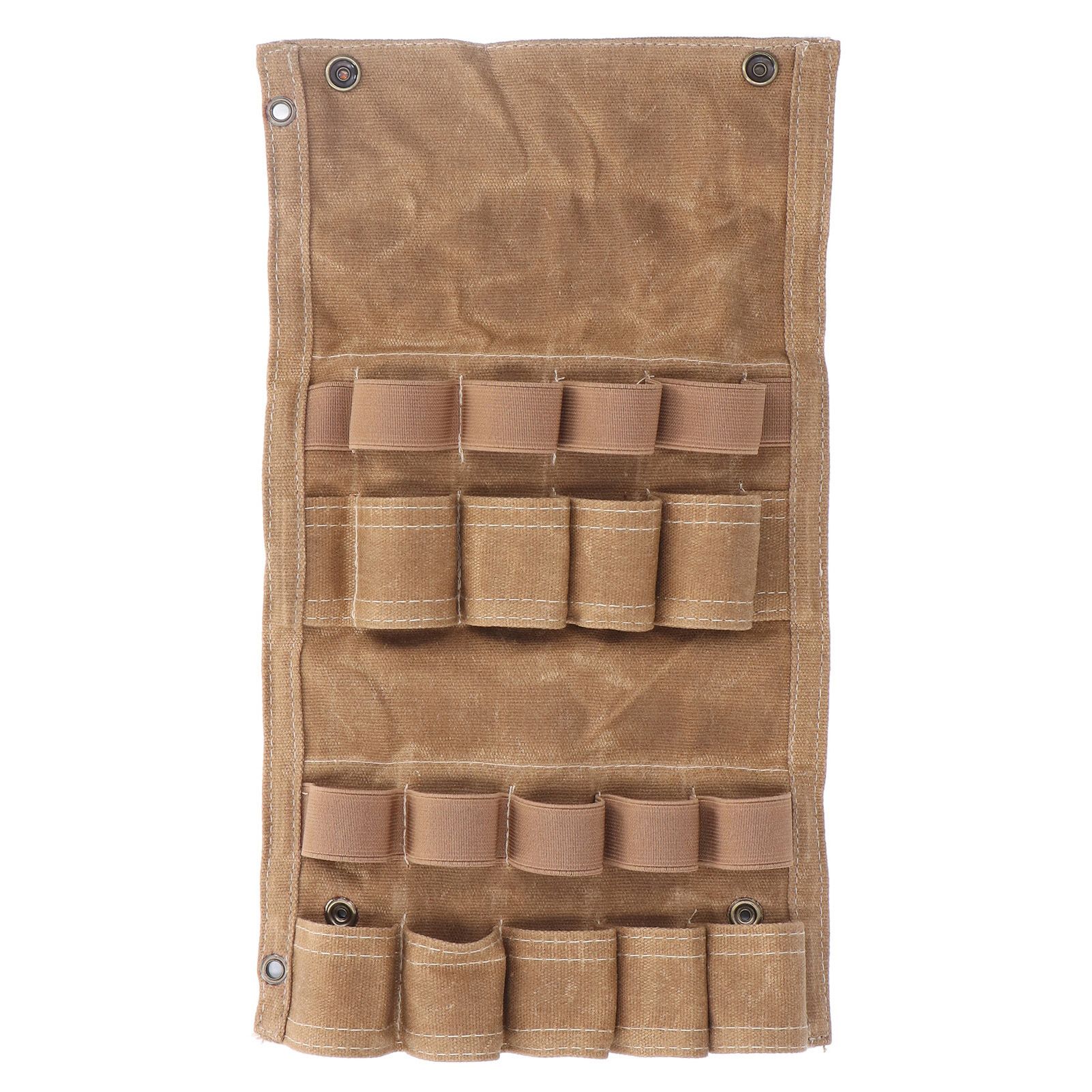 Spice Bottle Bag Foldable Portable Canvas Outdoor Seasoning Jar Holder for Camping Barbecue Picnic Khaki - Image 1