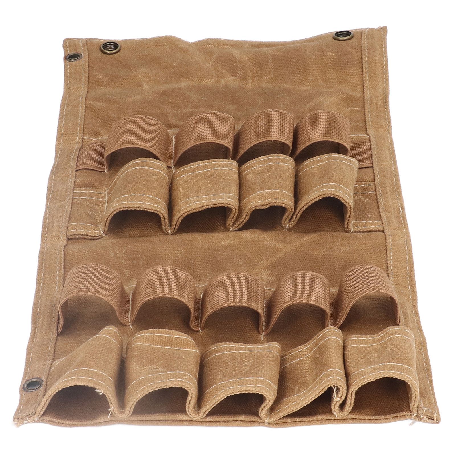 Spice Bottle Bag Foldable Portable Canvas Outdoor Seasoning Jar Holder for Camping Barbecue Picnic Khaki - Image 2
