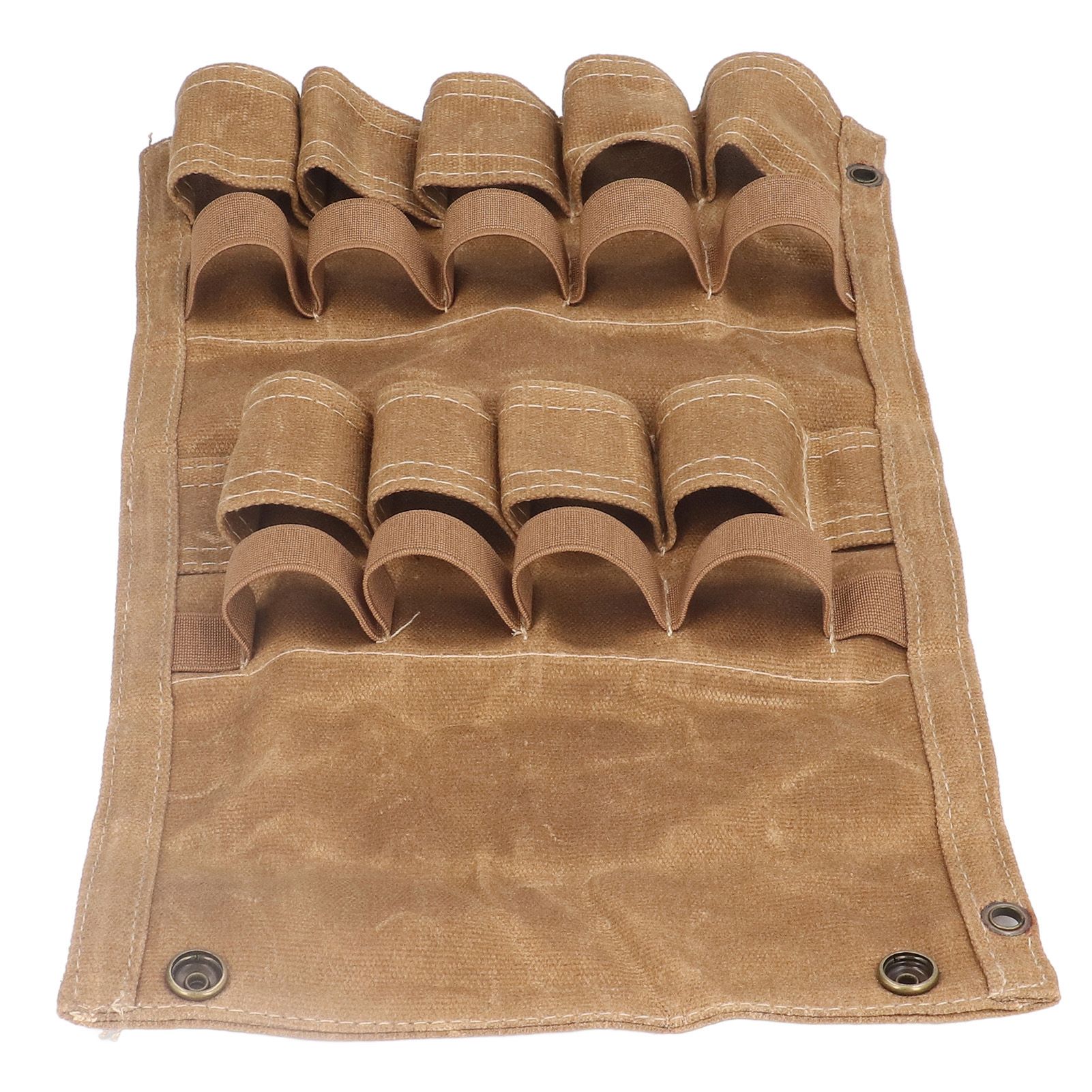 Spice Bottle Bag Foldable Portable Canvas Outdoor Seasoning Jar Holder for Camping Barbecue Picnic Khaki - Image 3