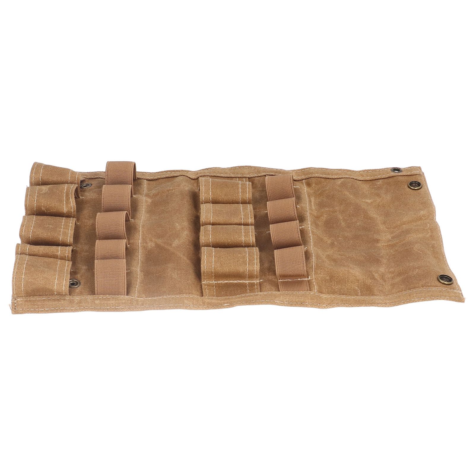 Spice Bottle Bag Foldable Portable Canvas Outdoor Seasoning Jar Holder for Camping Barbecue Picnic Khaki - Image 4