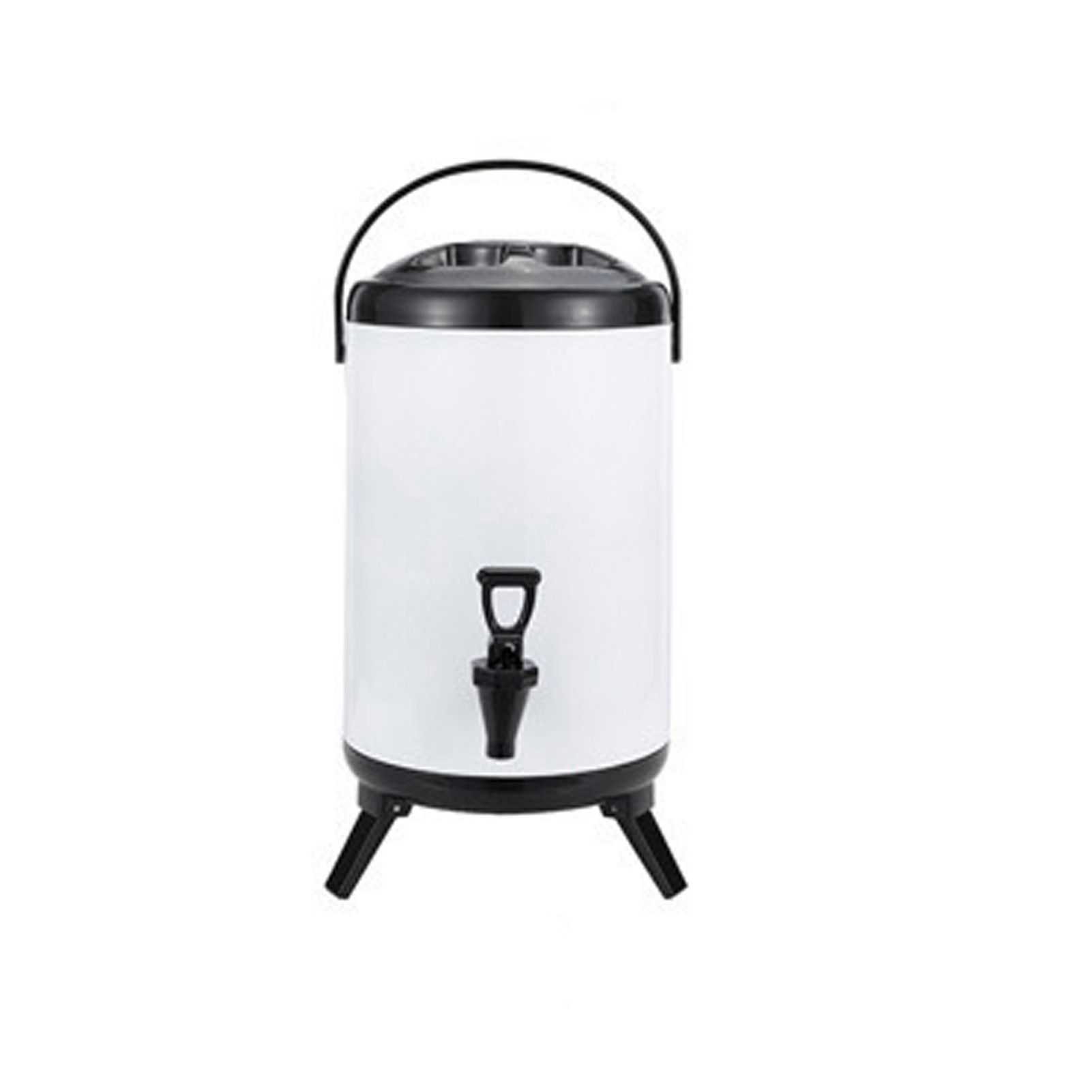 Insulated Hot and Cold Beverage Dispenser Bucket Stainless Steel Beverage Dispenser with Spigot for Milk Tea 8L White - Image 1