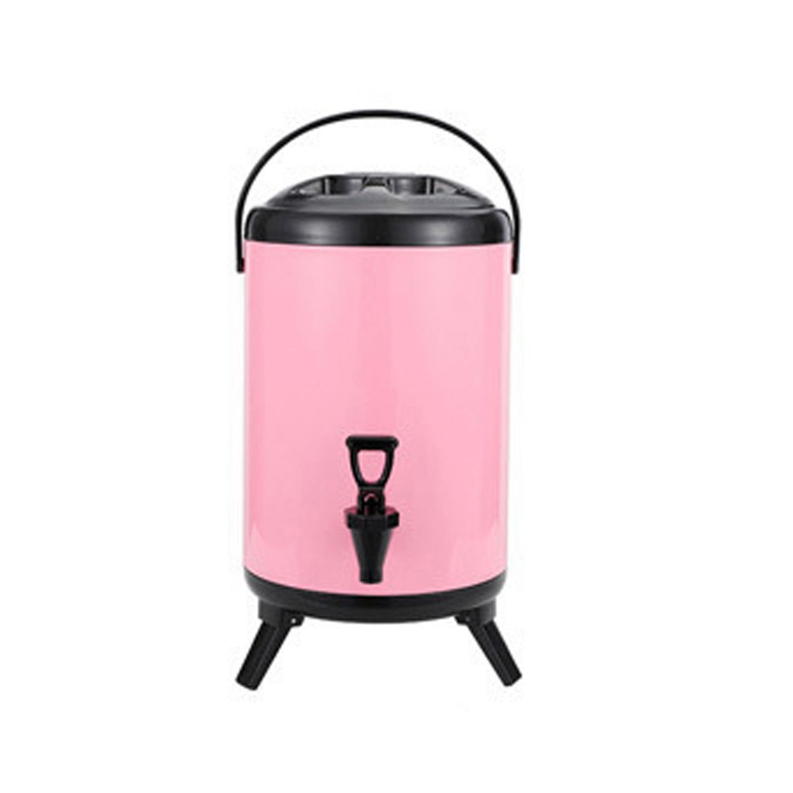 Insulated Hot and Cold Beverage Dispenser Bucket Stainless Steel Beverage Dispenser with Spigot for Milk Tea 8L Pink - Image 1