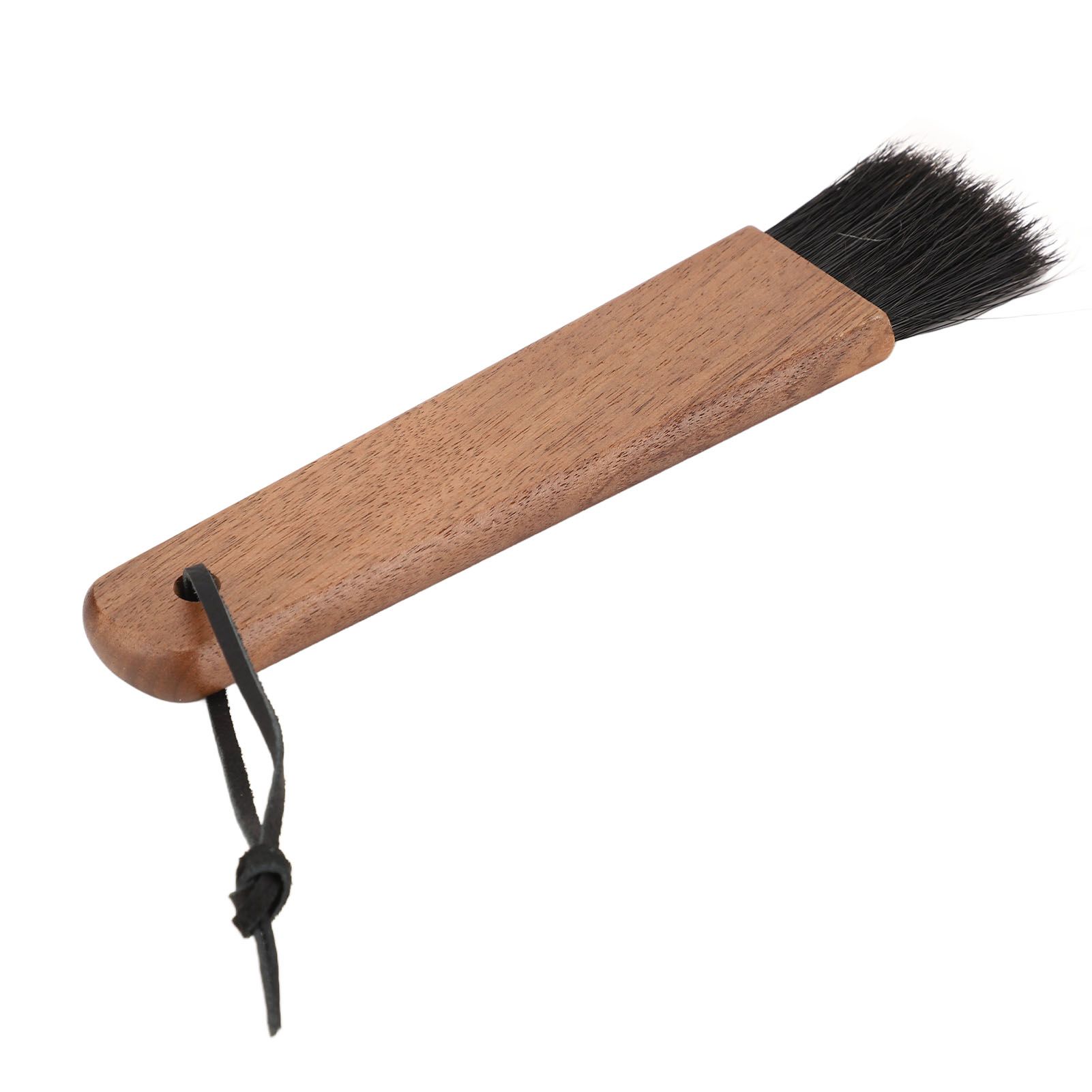Coffee Grinder Brush Soft Bristles Long Handle Coffee Machine Cleaning Tool for Home Cafe Cups Mugs Walnut Wood Black Bristles - Image 6