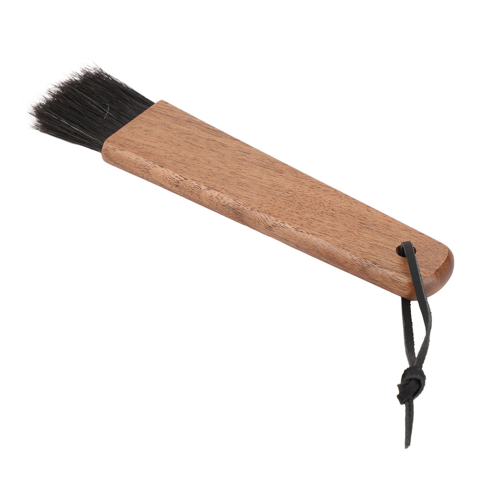 Coffee Grinder Brush Soft Bristles Long Handle Coffee Machine Cleaning Tool for Home Cafe Cups Mugs Walnut Wood Black Bristles - Image 7