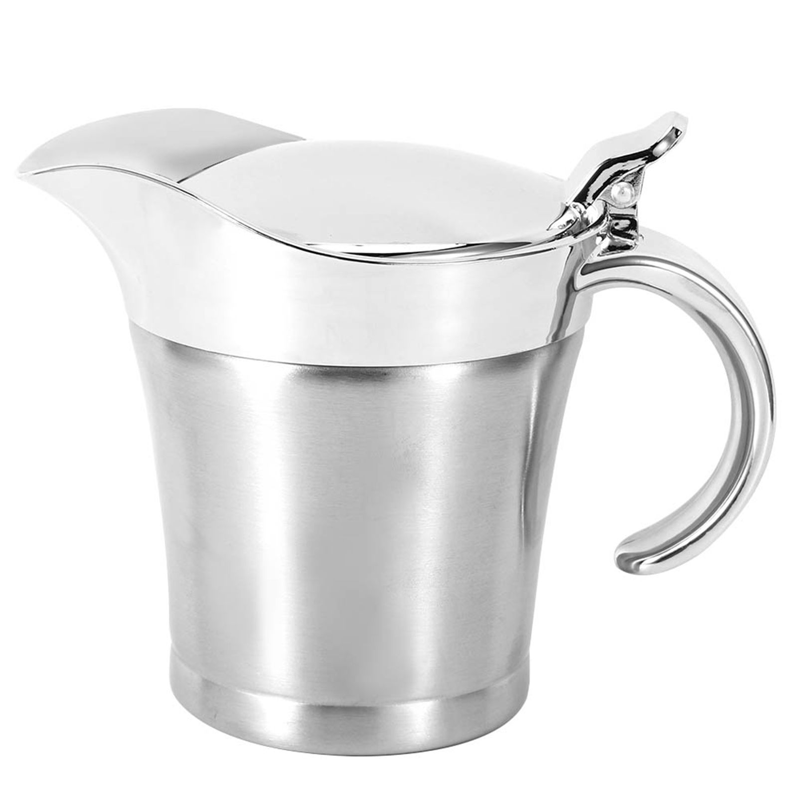 750ML Gravy Boat 304 Stainless Steel Sauce Jug Double Walled Steak Sauce Pot with Lid - Image 1