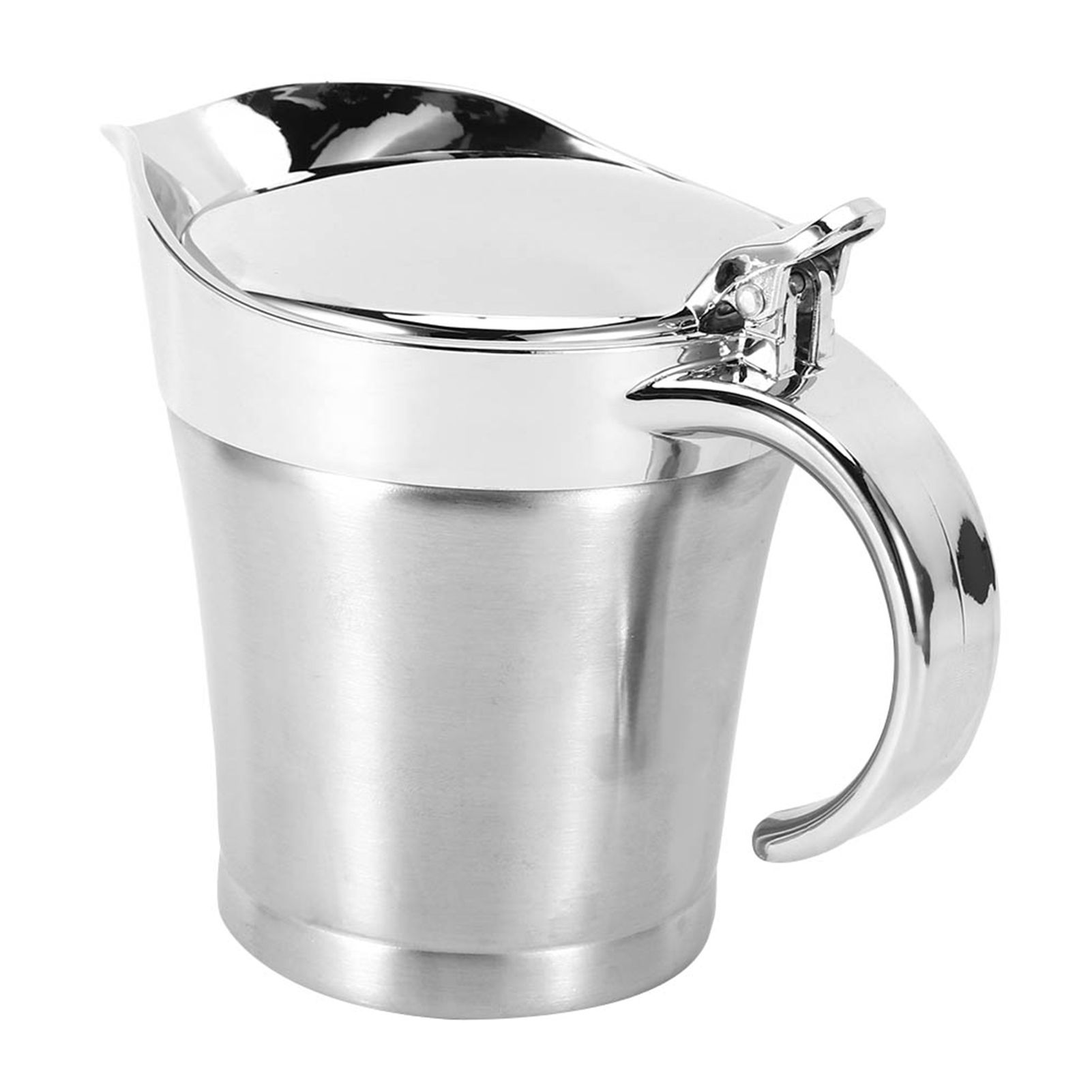 750ML Gravy Boat 304 Stainless Steel Sauce Jug Double Walled Steak Sauce Pot with Lid - Image 2