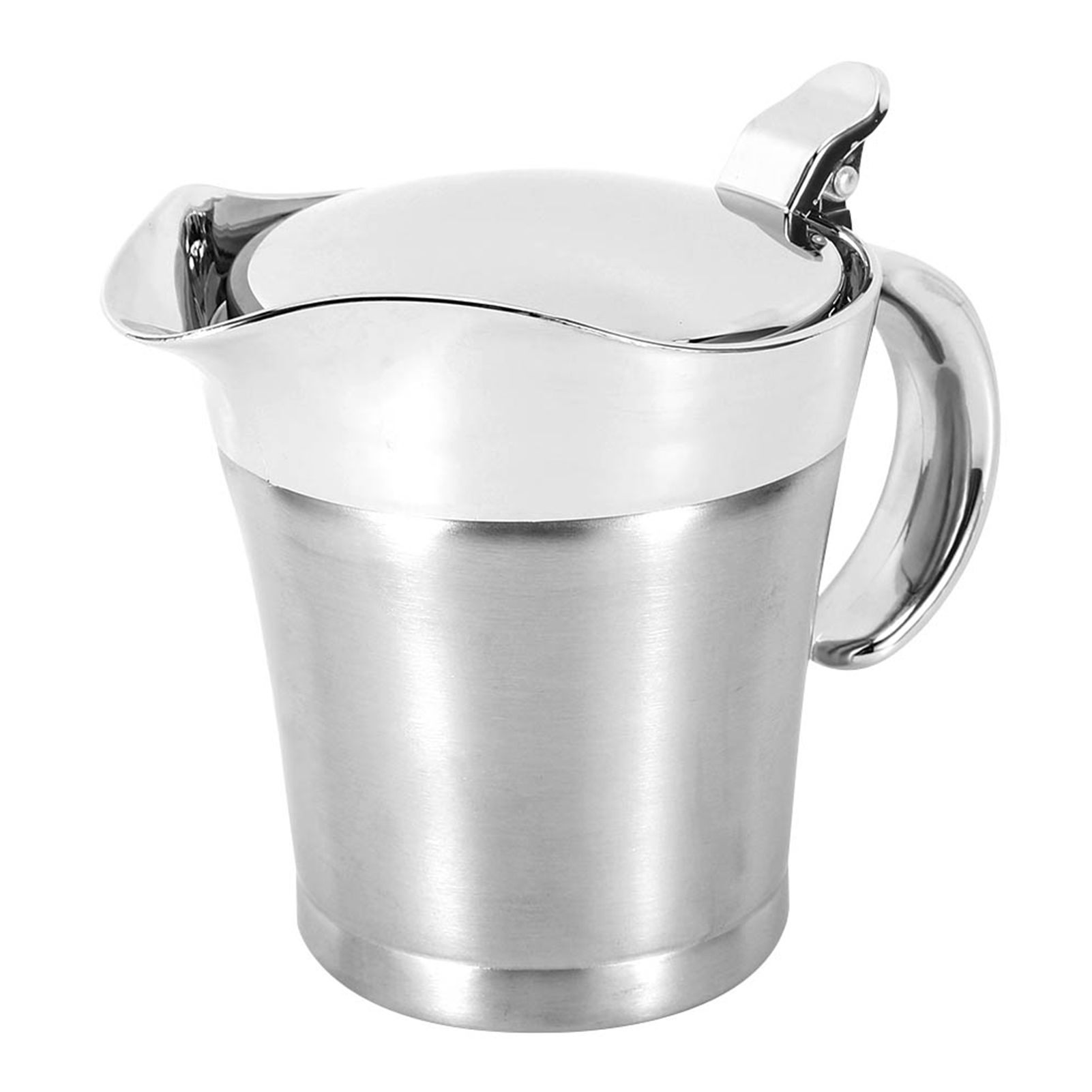 750ML Gravy Boat 304 Stainless Steel Sauce Jug Double Walled Steak Sauce Pot with Lid - Image 5