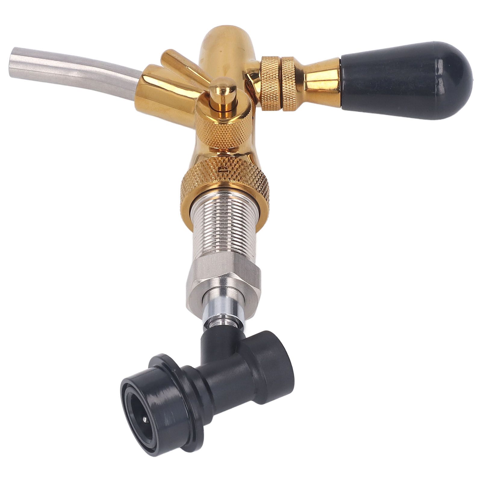 G5/8 Beer Faucet Brass Stainless Steel Beer Faucet Adjustable Beer Tap with Quick Connector - Image 3
