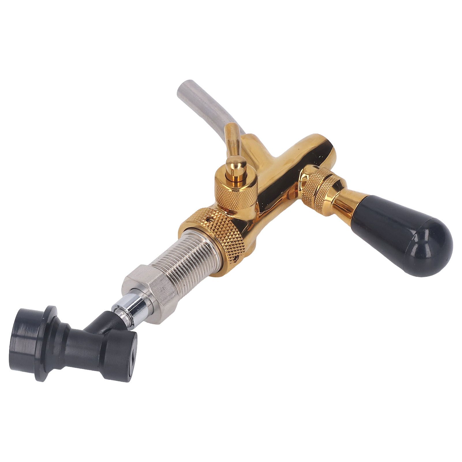 G5/8 Beer Faucet Brass Stainless Steel Beer Faucet Adjustable Beer Tap with Quick Connector - Image 4