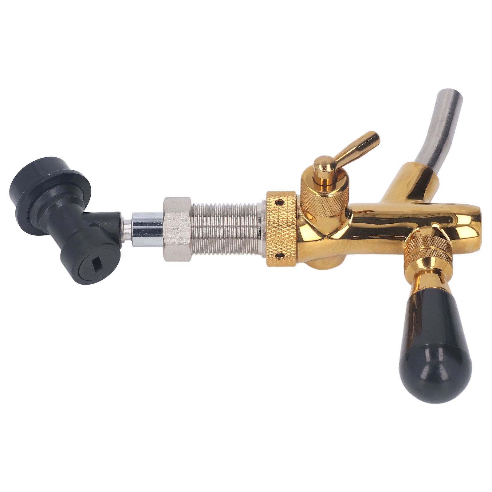 G5/8 Beer Faucet Brass Stainless Steel Beer Faucet Adjustable Beer Tap with Quick Connector - Image 5