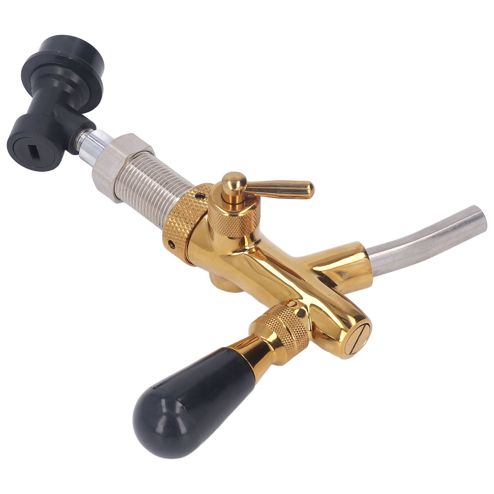 G5/8 Beer Faucet Brass Stainless Steel Beer Faucet Adjustable Beer Tap with Quick Connector - Image 6
