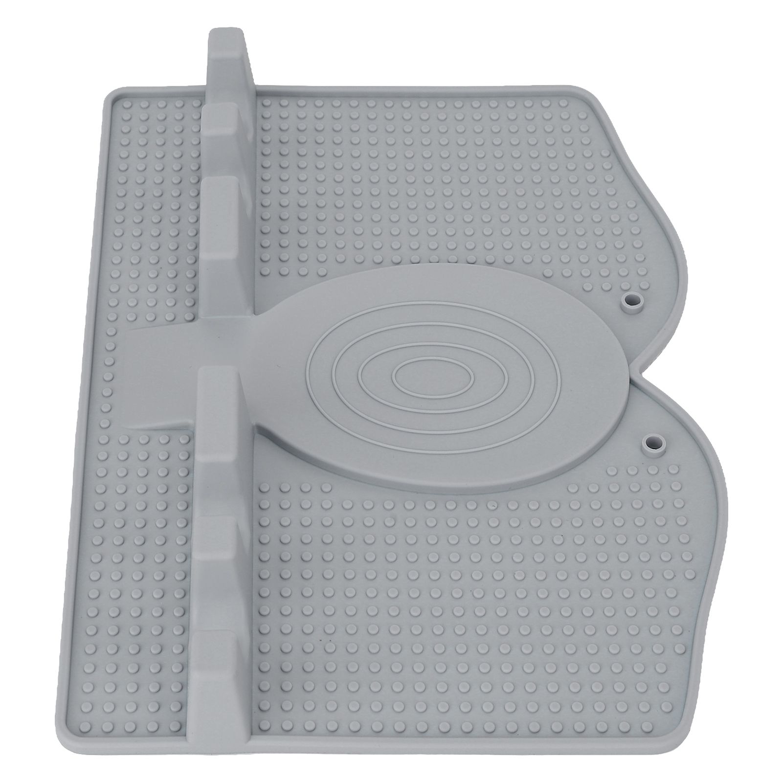 Silicone Utensil Rest Heat Resistant Non Slip Silicone Utensil Holder with Drip Pad for Kitchen Utensil Spoons Tongs Light Gray - Image 4