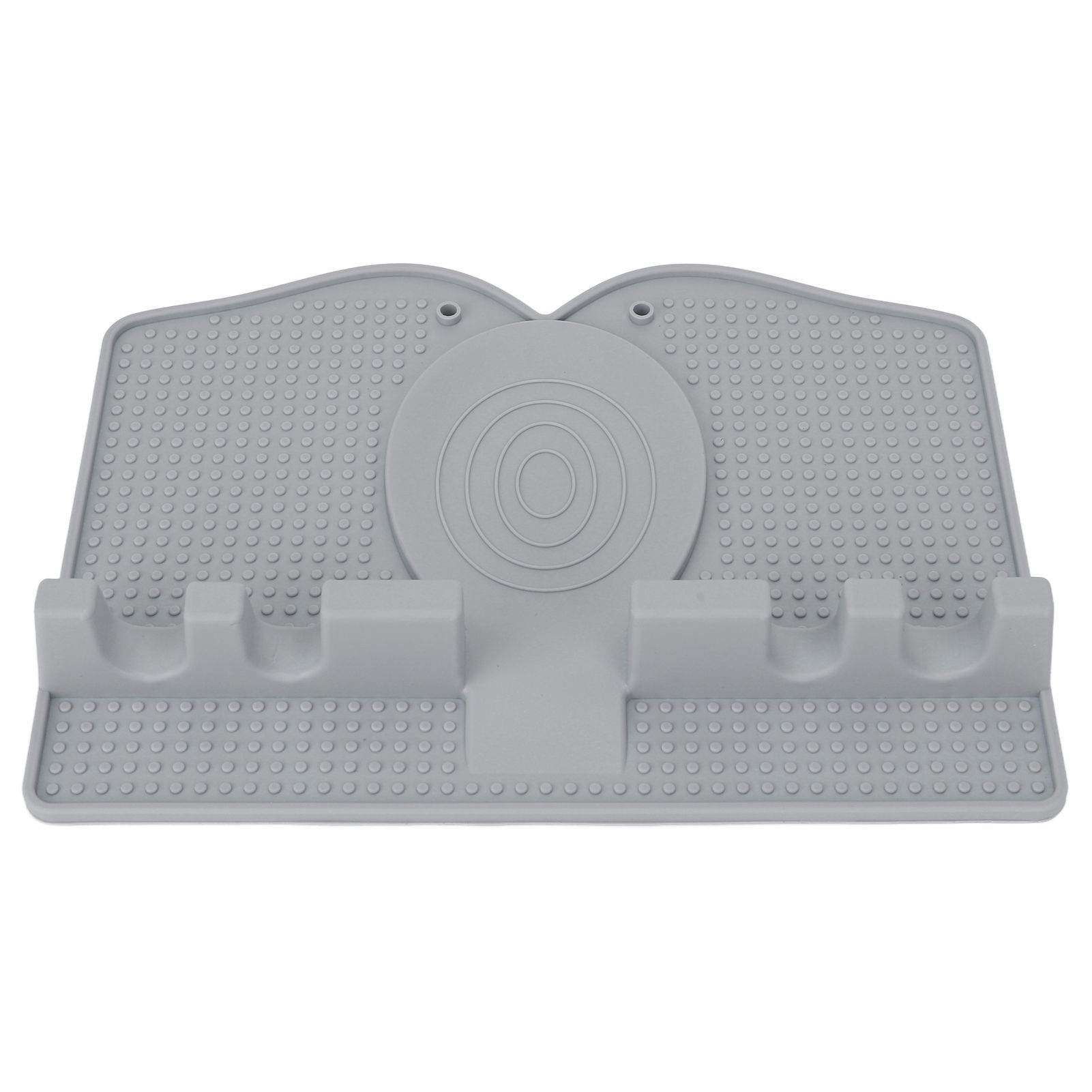 Silicone Utensil Rest Heat Resistant Non Slip Silicone Utensil Holder with Drip Pad for Kitchen Utensil Spoons Tongs Light Gray - Image 6