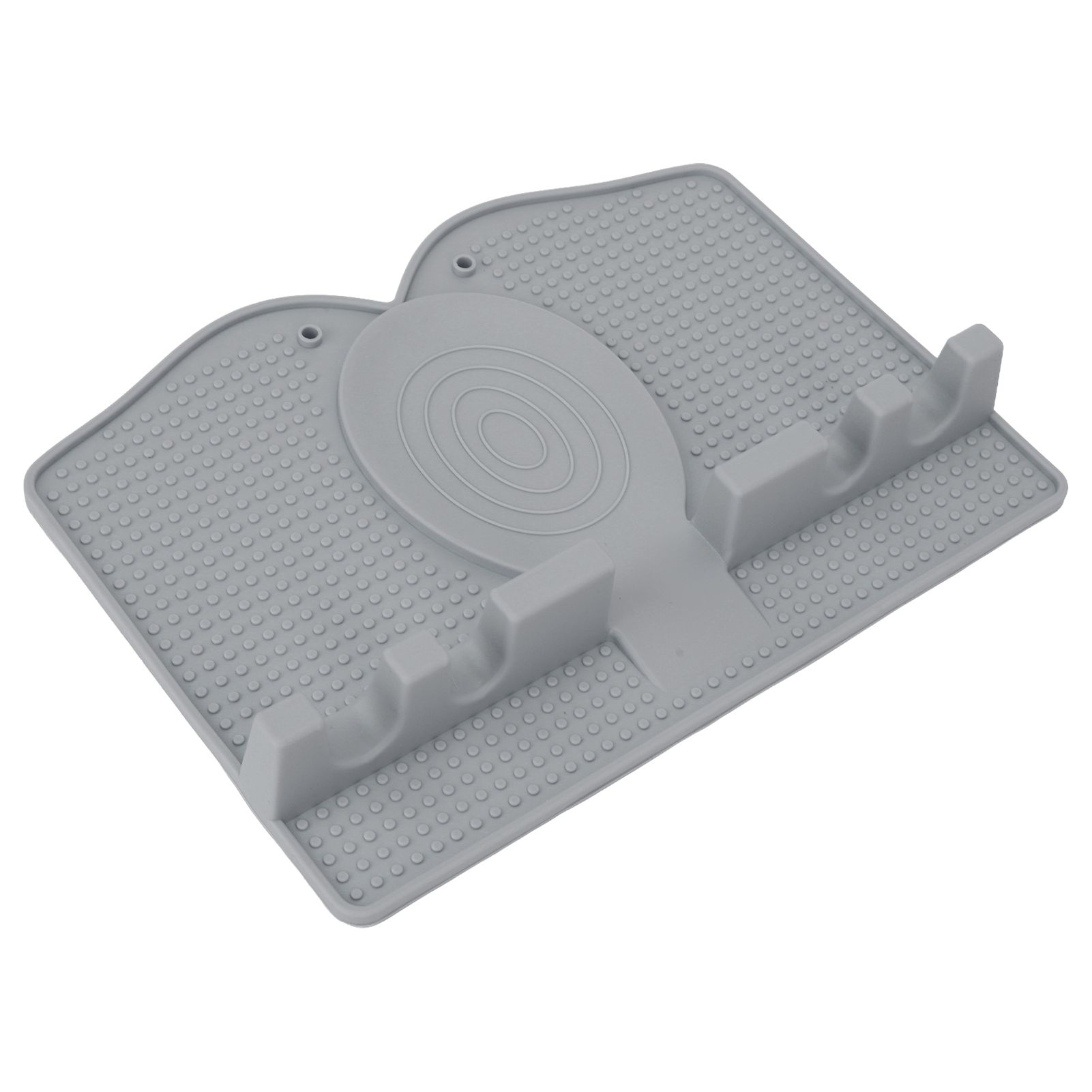 Silicone Utensil Rest Heat Resistant Non Slip Silicone Utensil Holder with Drip Pad for Kitchen Utensil Spoons Tongs Light Gray - Image 7