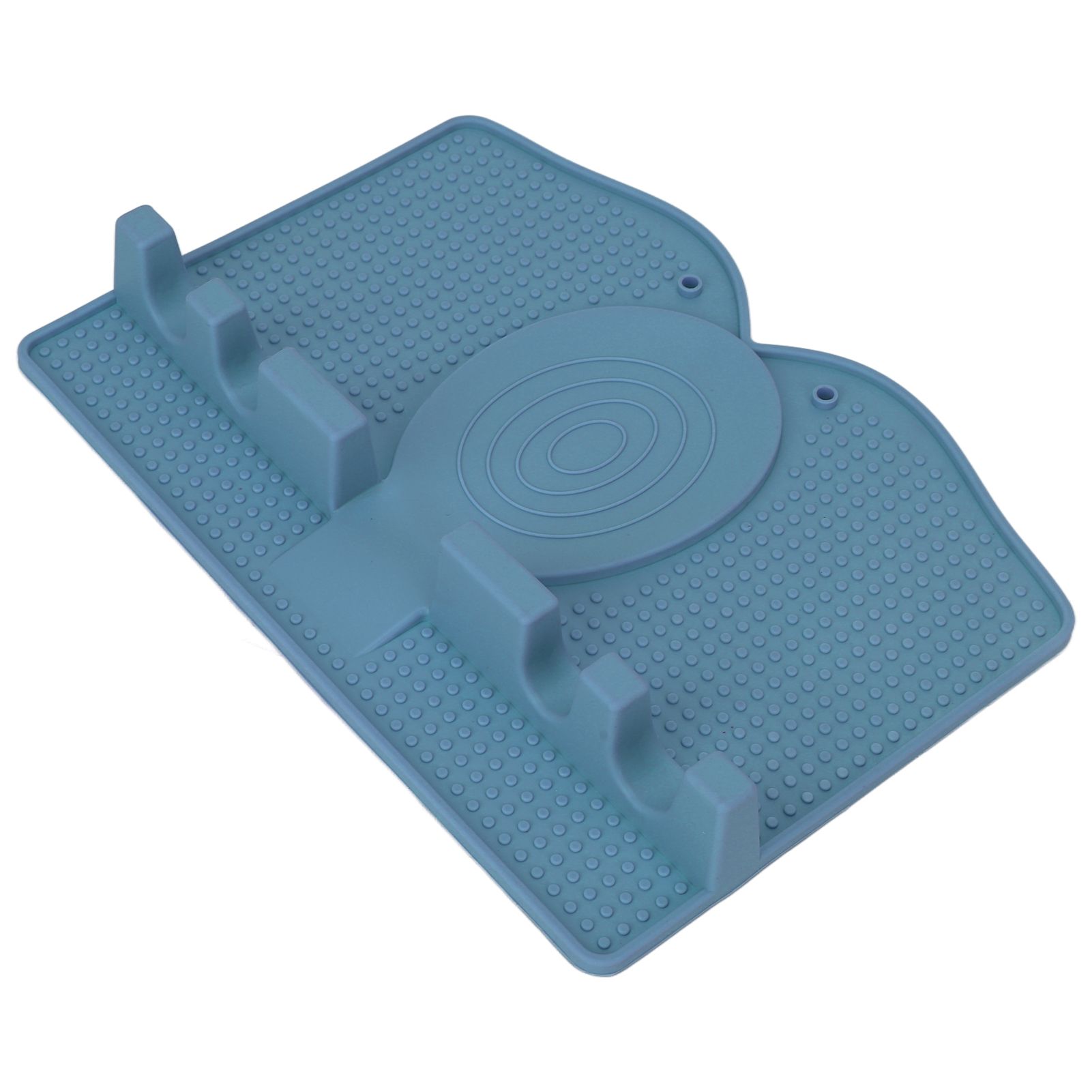 Silicone Utensil Rest Heat Resistant Non Slip Silicone Utensil Holder with Drip Pad for Kitchen Utensil Spoons Tongs Dark Blue - Image 5