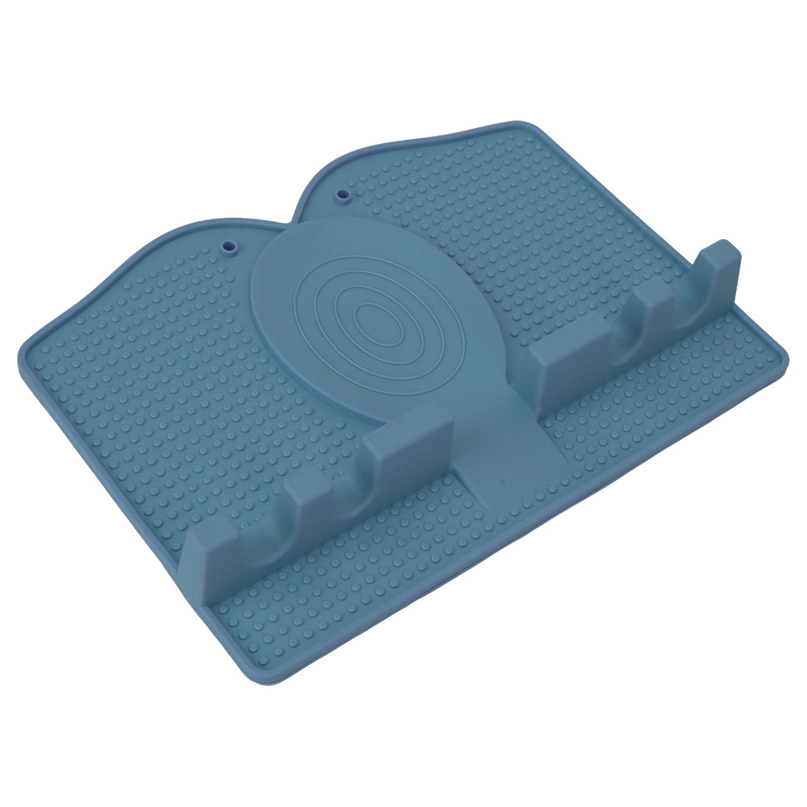 Silicone Utensil Rest Heat Resistant Non Slip Silicone Utensil Holder with Drip Pad for Kitchen Utensil Spoons Tongs Dark Blue - Image 7