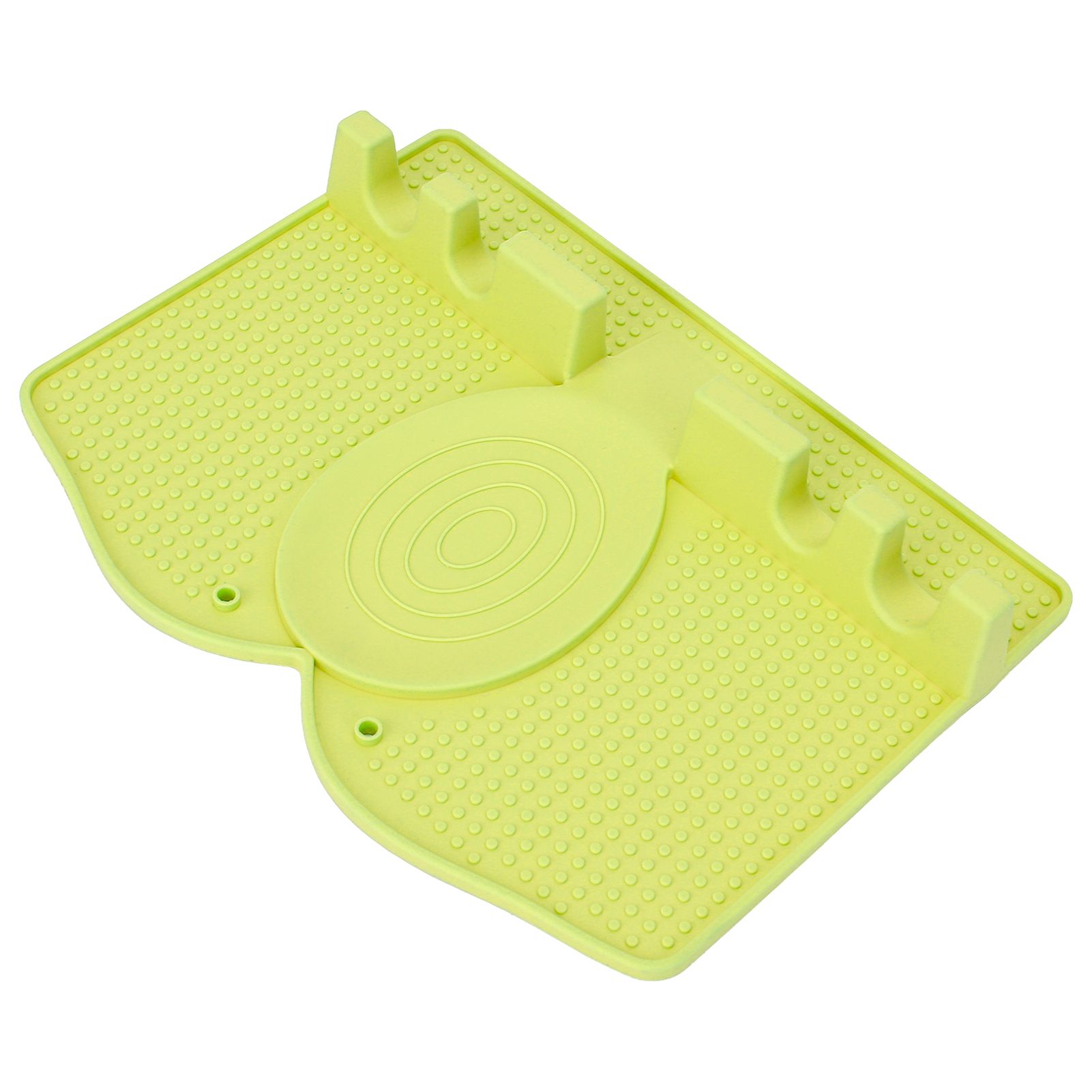 Silicone Utensil Rest Heat Resistant Non Slip Silicone Utensil Holder with Drip Pad for Kitchen Utensil Spoons Tongs Light Green - Image 2
