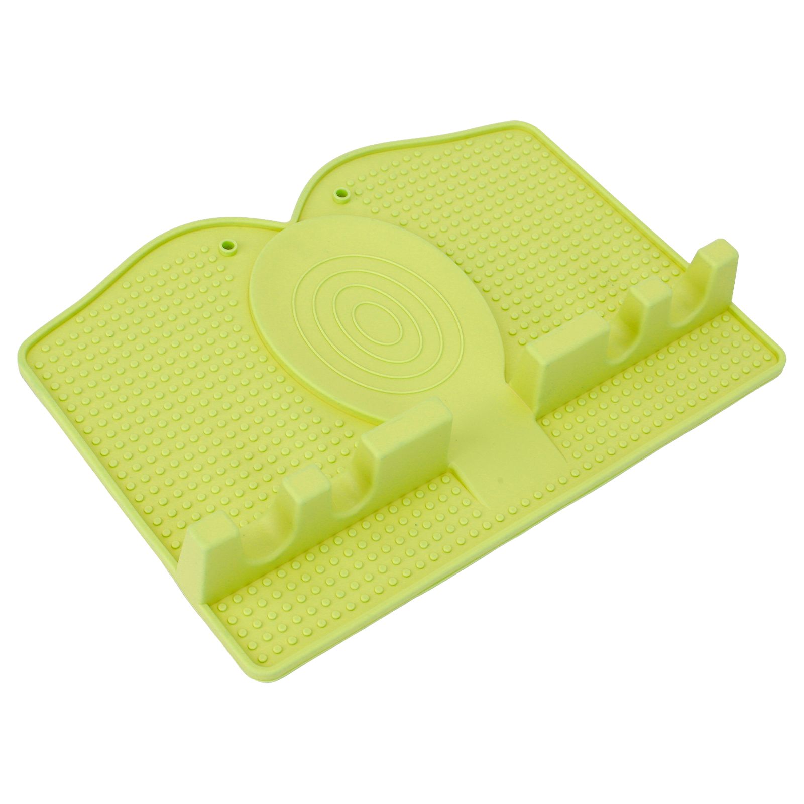 Silicone Utensil Rest Heat Resistant Non Slip Silicone Utensil Holder with Drip Pad for Kitchen Utensil Spoons Tongs Light Green - Image 7