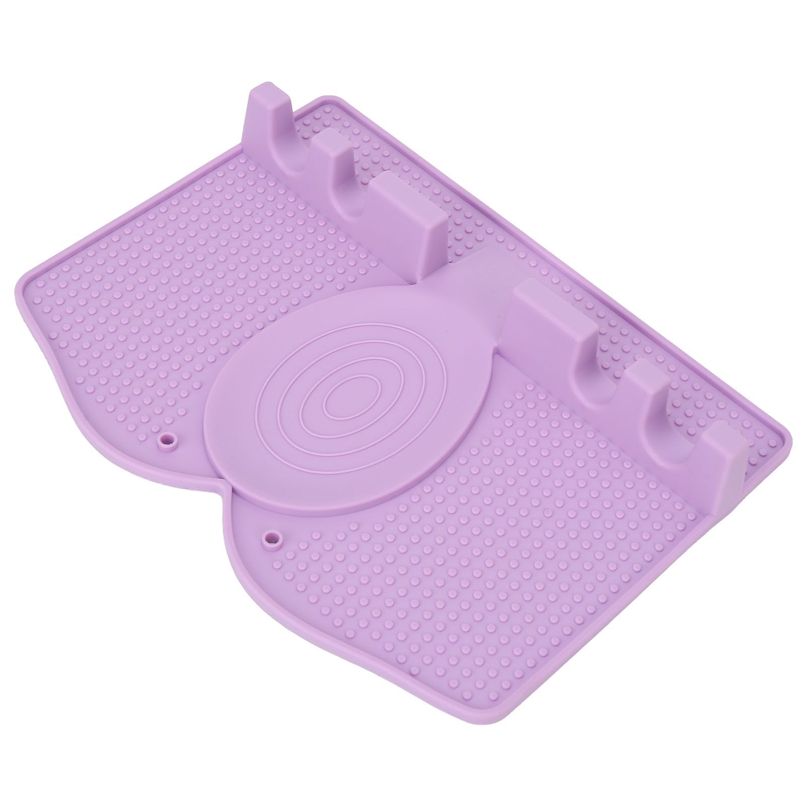 Silicone Utensil Rest Heat Resistant Non Slip Silicone Utensil Holder with Drip Pad for Kitchen Utensil Spoons Tongs Light Purple - Image 2