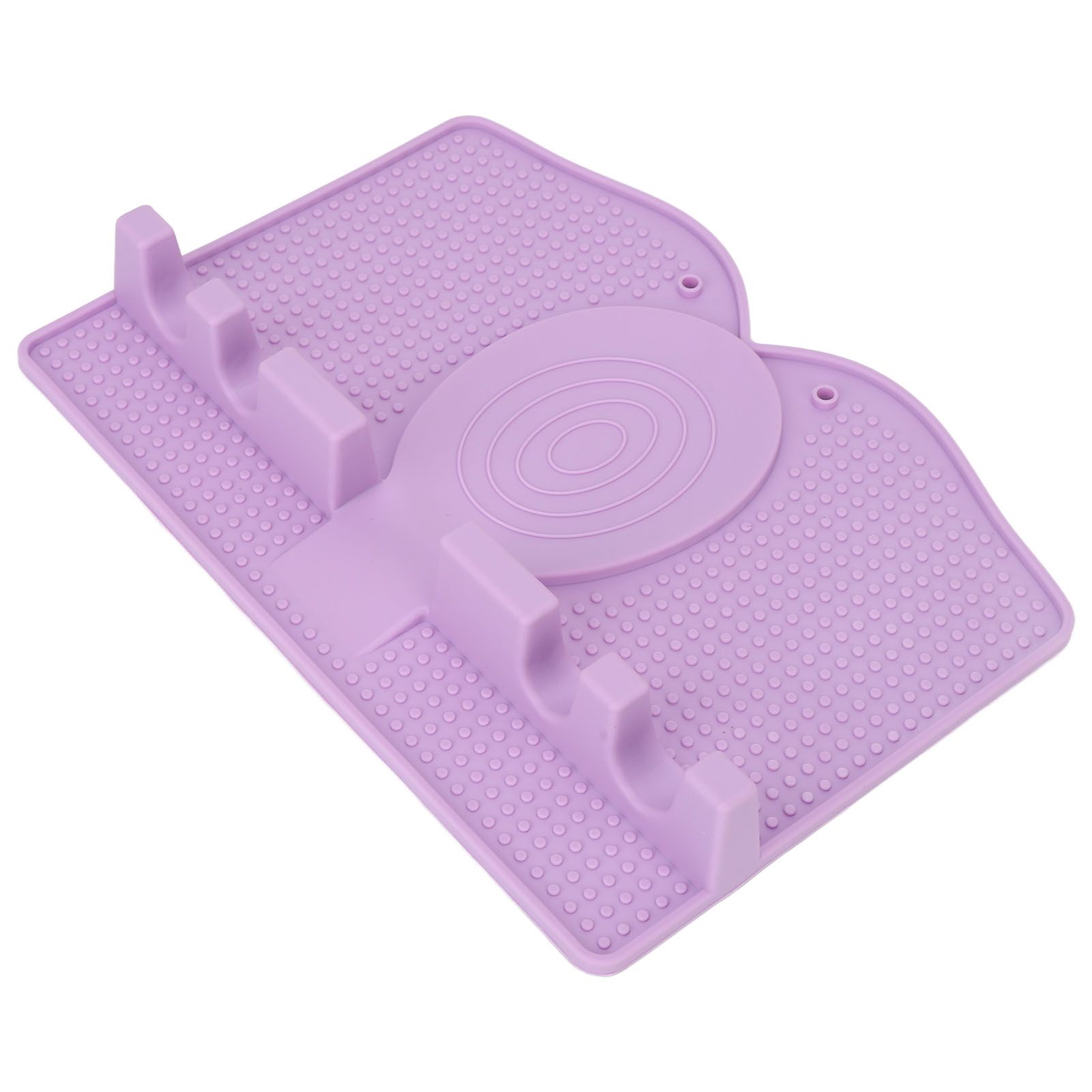 Silicone Utensil Rest Heat Resistant Non Slip Silicone Utensil Holder with Drip Pad for Kitchen Utensil Spoons Tongs Light Purple - Image 5