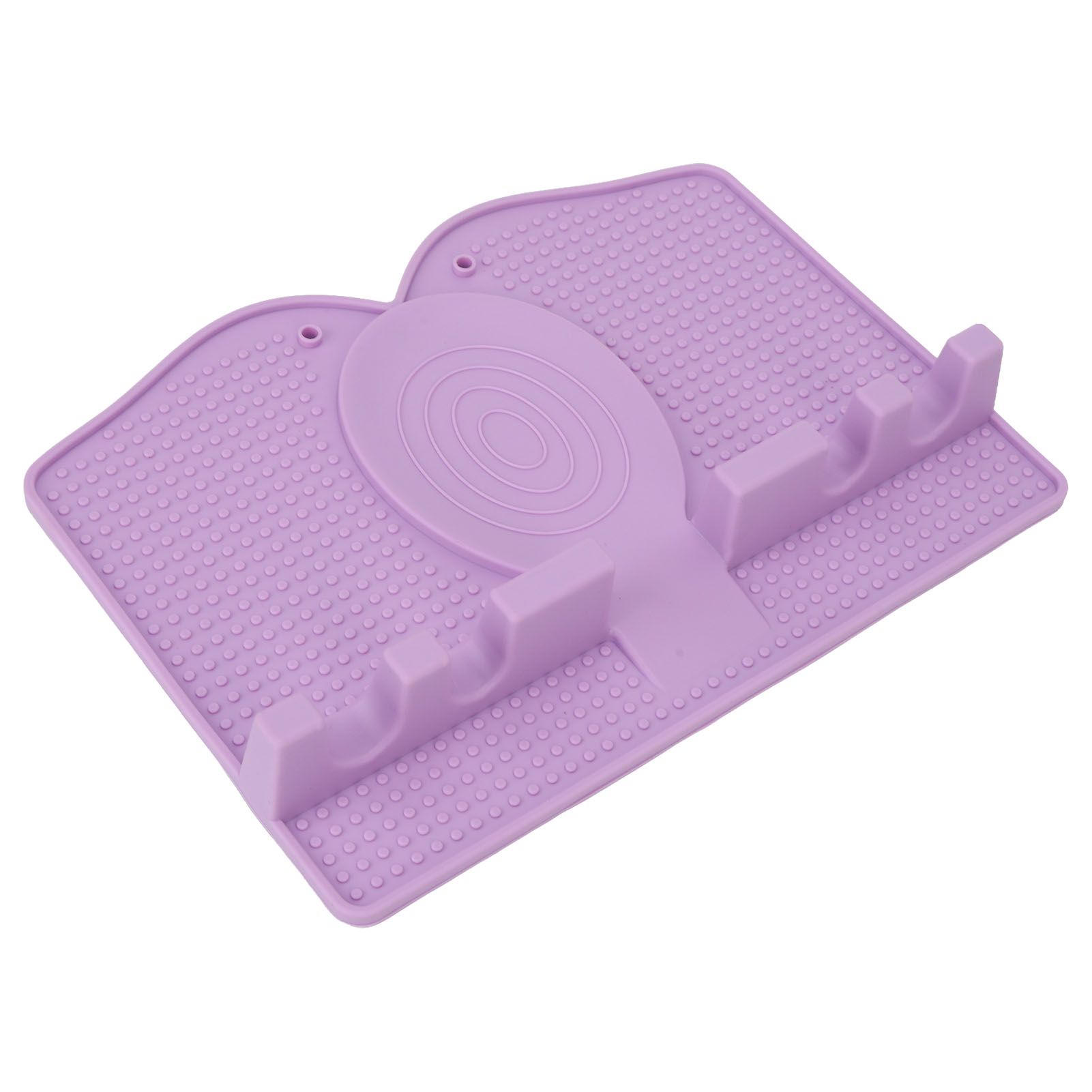 Silicone Utensil Rest Heat Resistant Non Slip Silicone Utensil Holder with Drip Pad for Kitchen Utensil Spoons Tongs Light Purple - Image 7